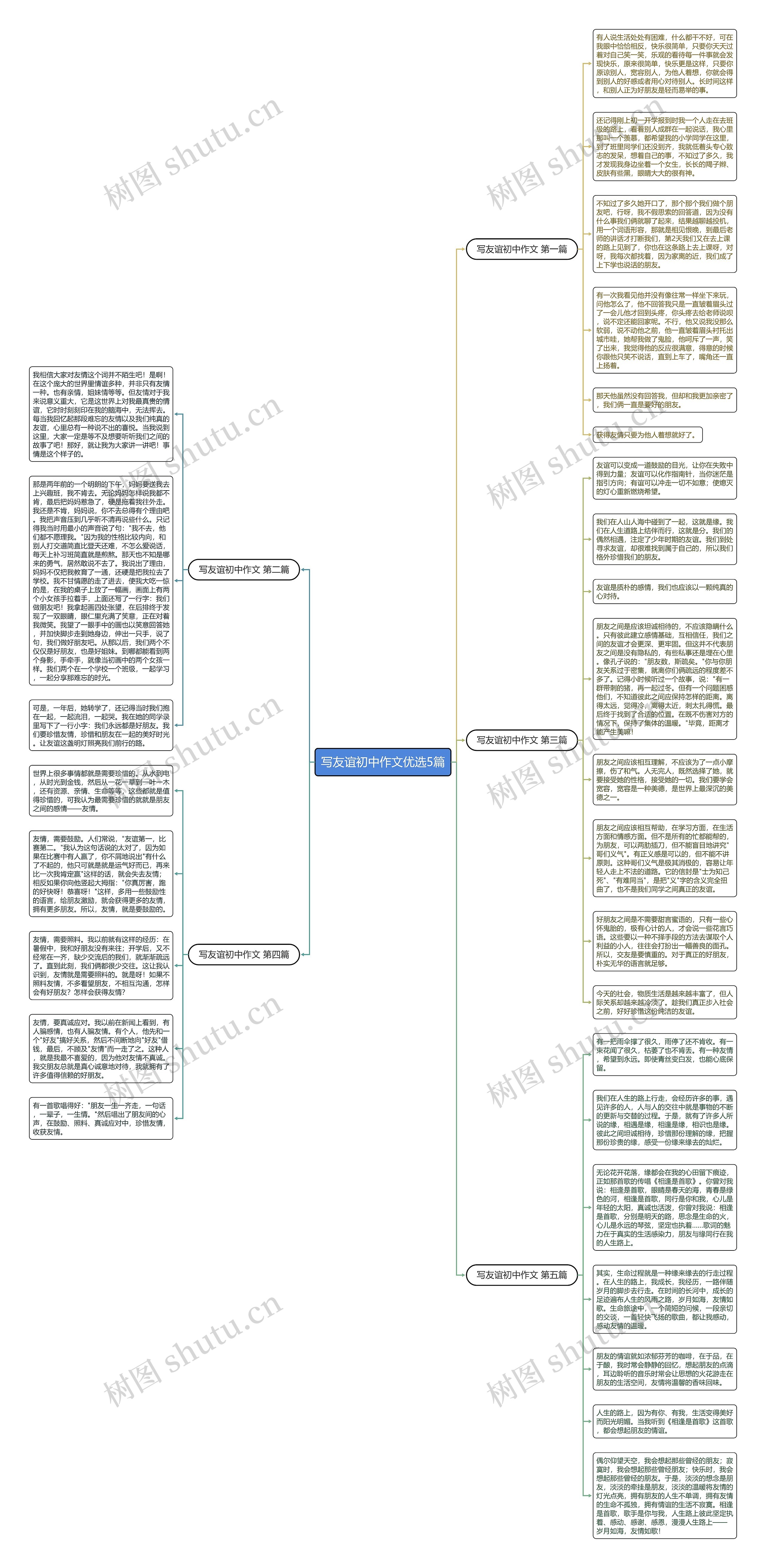 写友谊初中作文优选5篇思维导图
