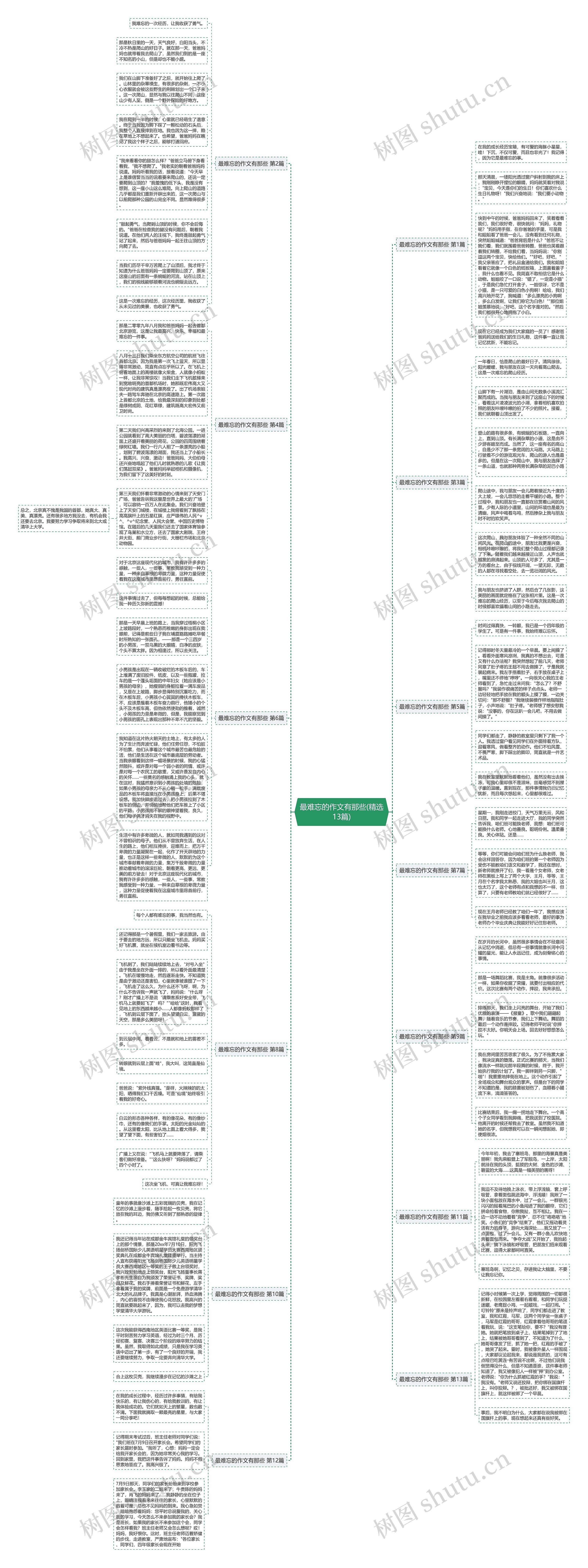 最难忘的作文有那些(精选13篇)思维导图