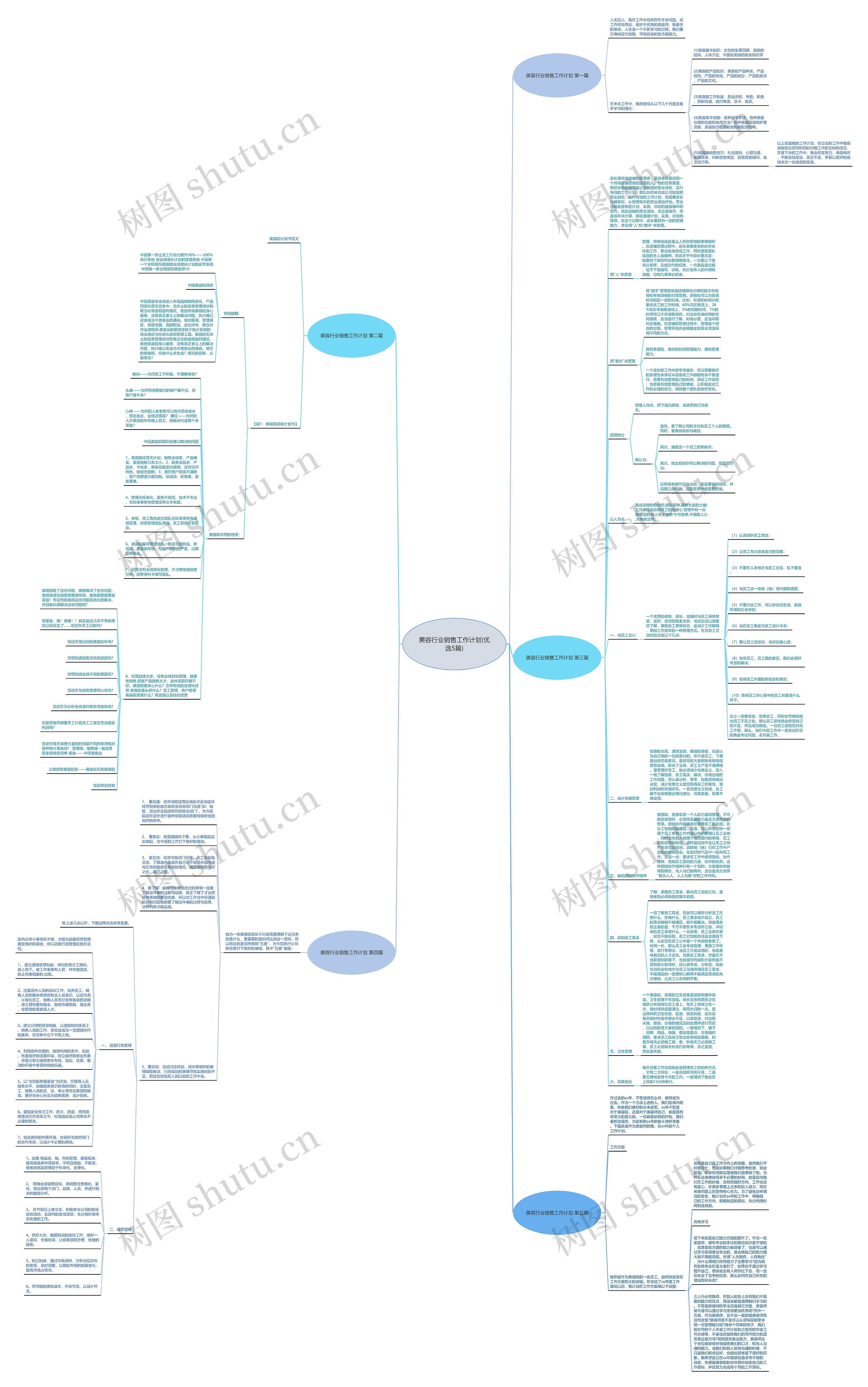 美容行业销售工作计划(优选5篇)思维导图