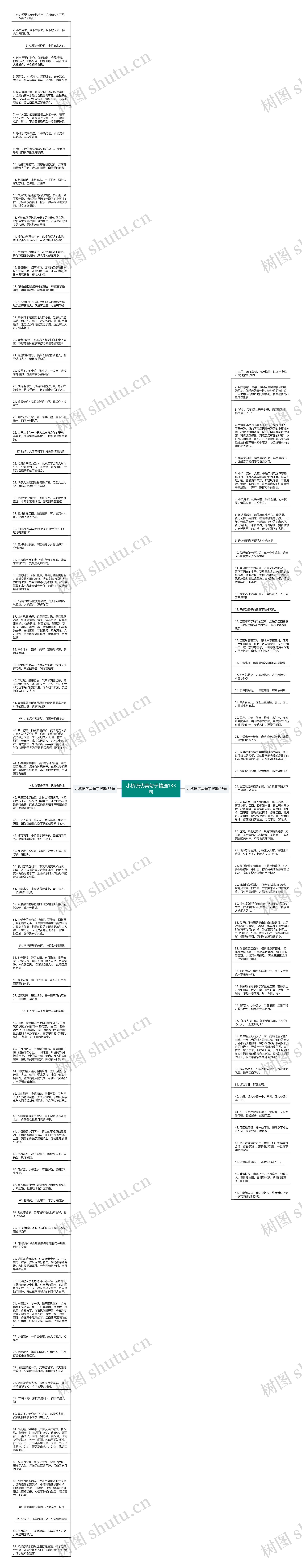 小桥流优美句子精选133句思维导图高清图 小桥流优美句子精选133句思维导图