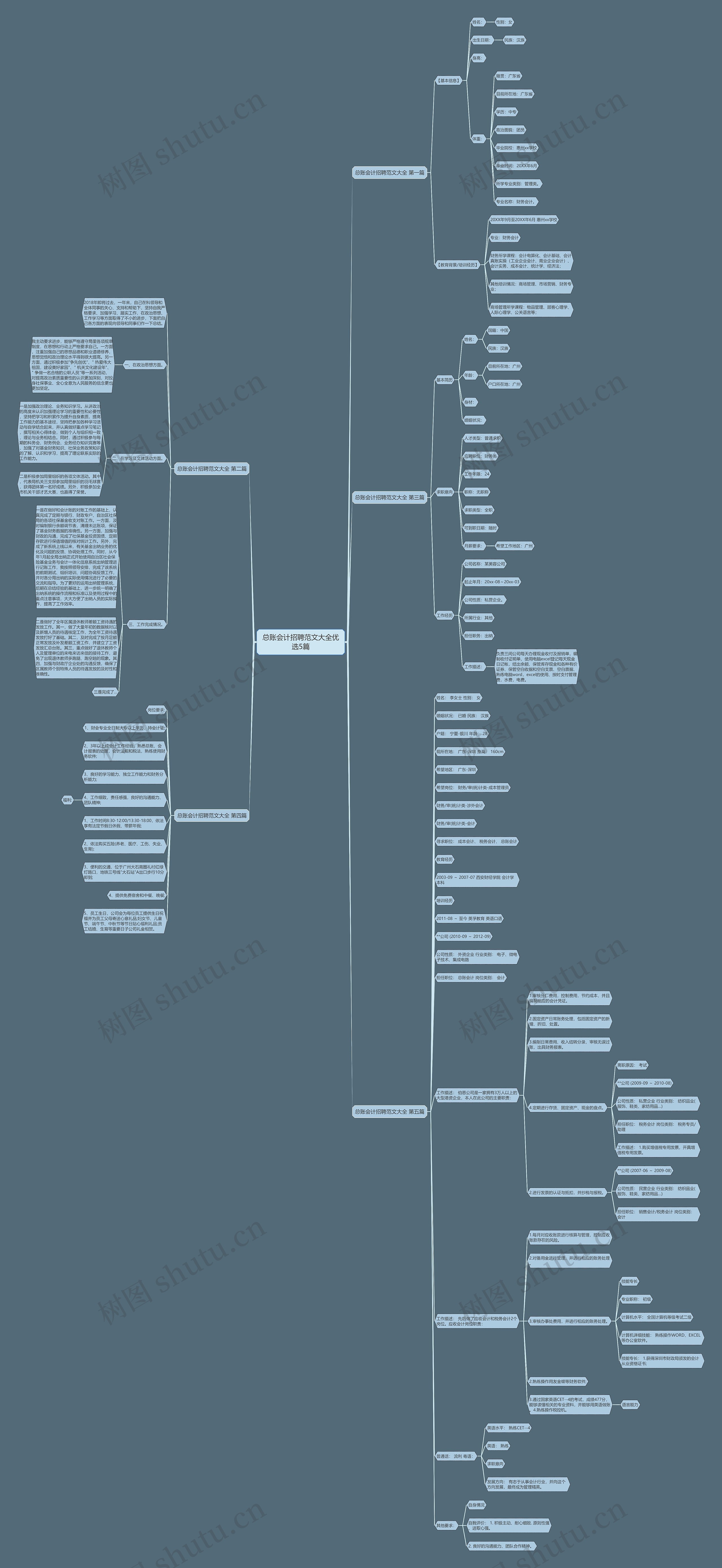 总账会计招聘范文大全优选5篇思维导图