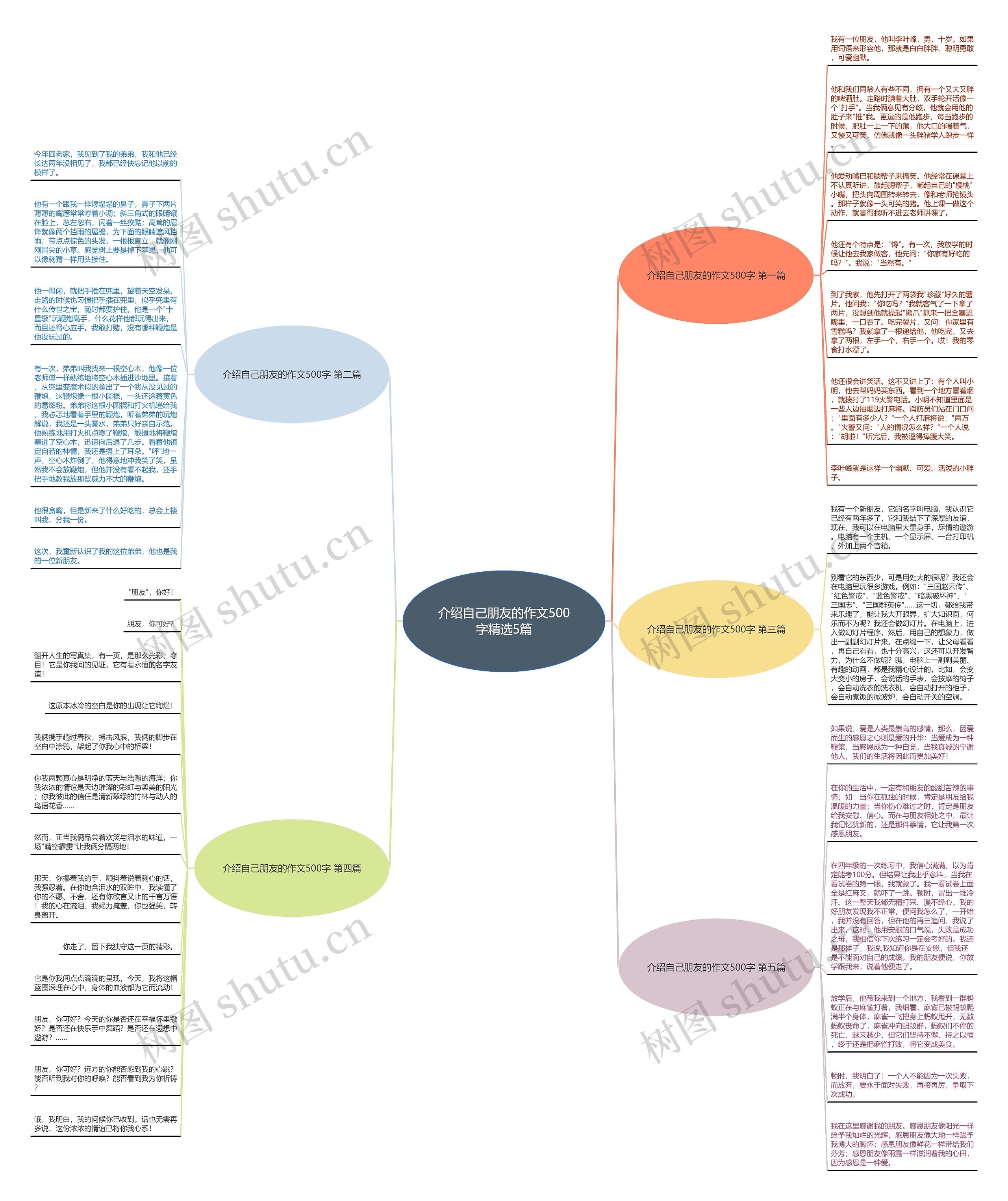 介绍自己朋友的作文500字精选5篇思维导图