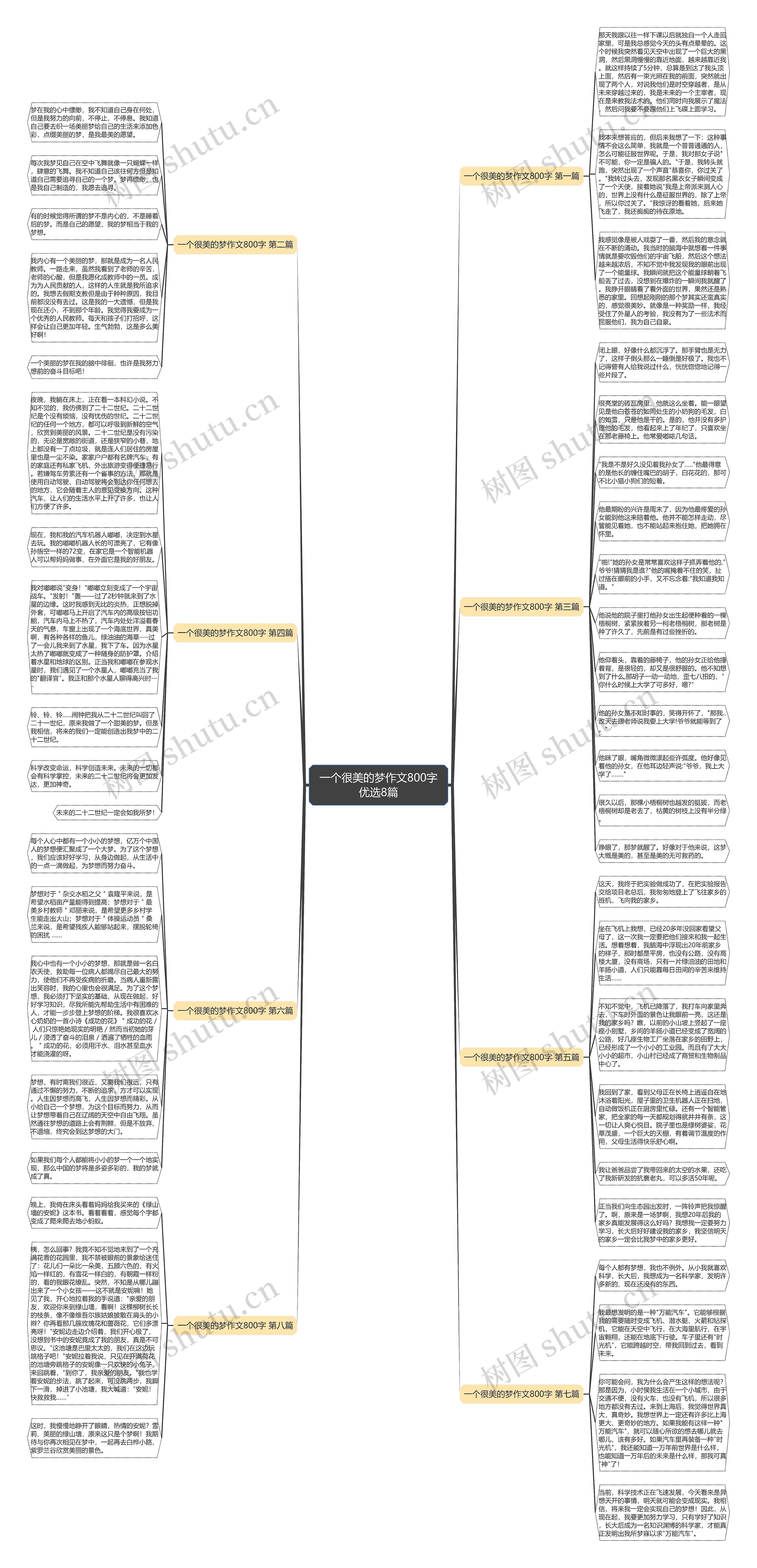 一个很美的梦作文800字优选8篇思维导图
