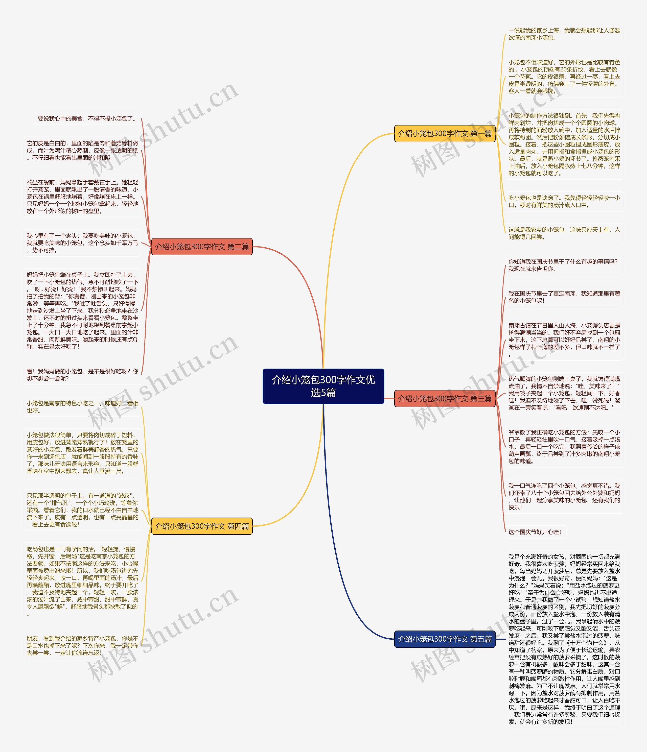 介绍小笼包300字作文优选5篇思维导图