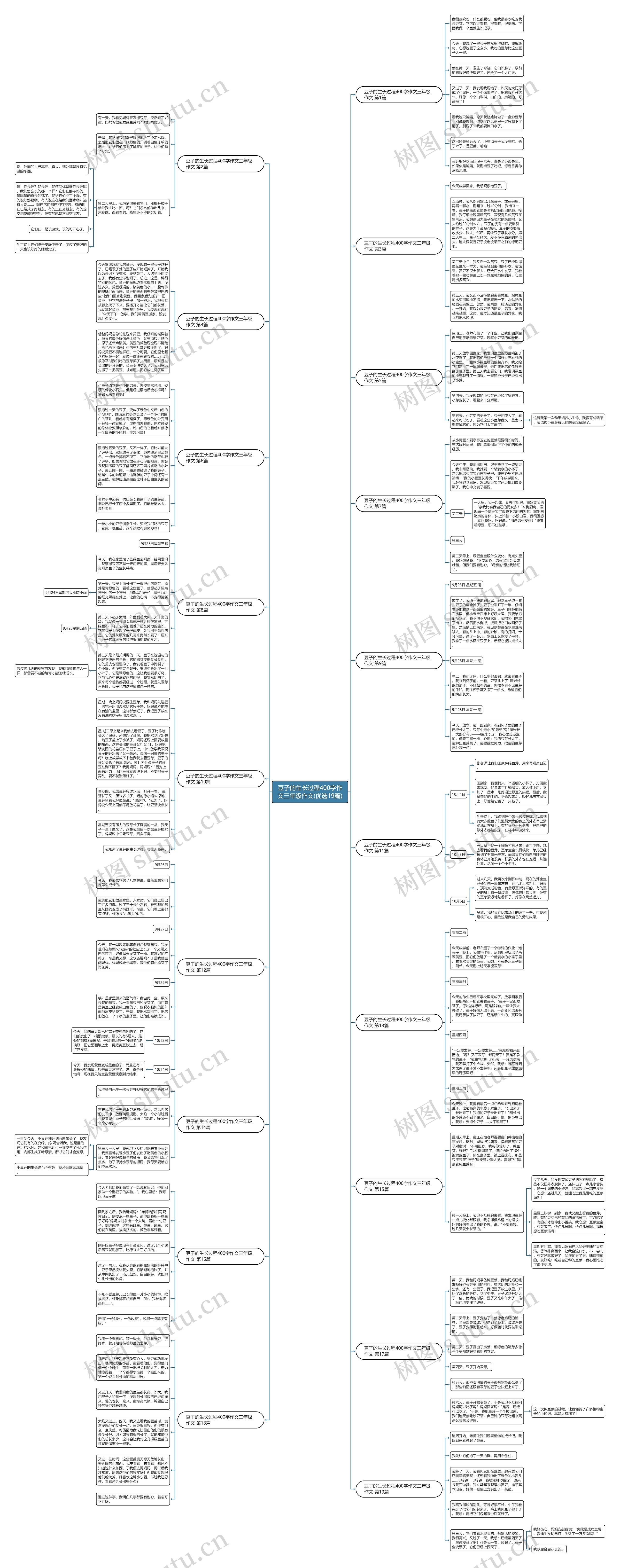 豆子的生长过程400字作文三年级作文(优选19篇)思维导图