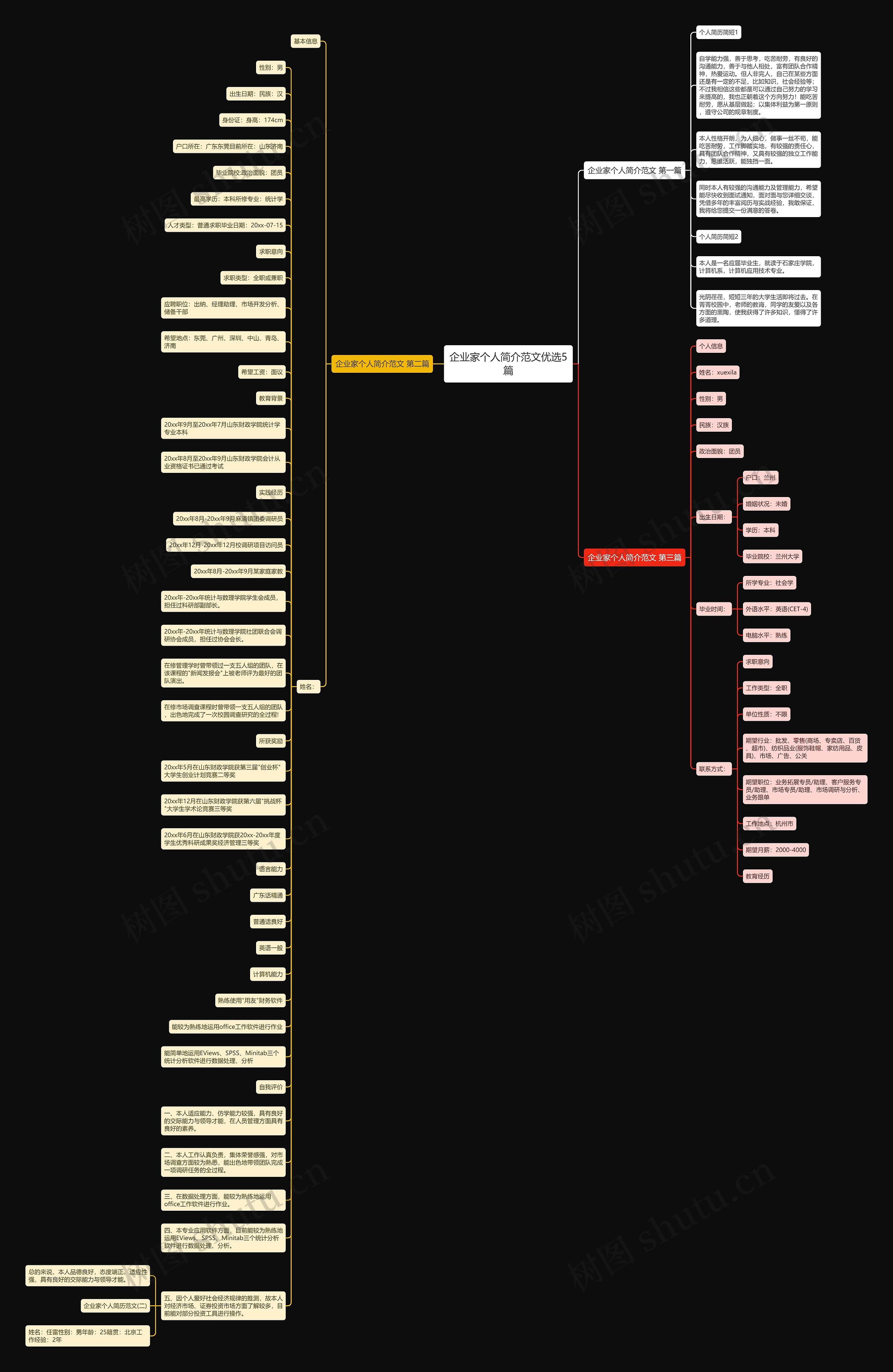 企业家个人简介范文优选5篇思维导图