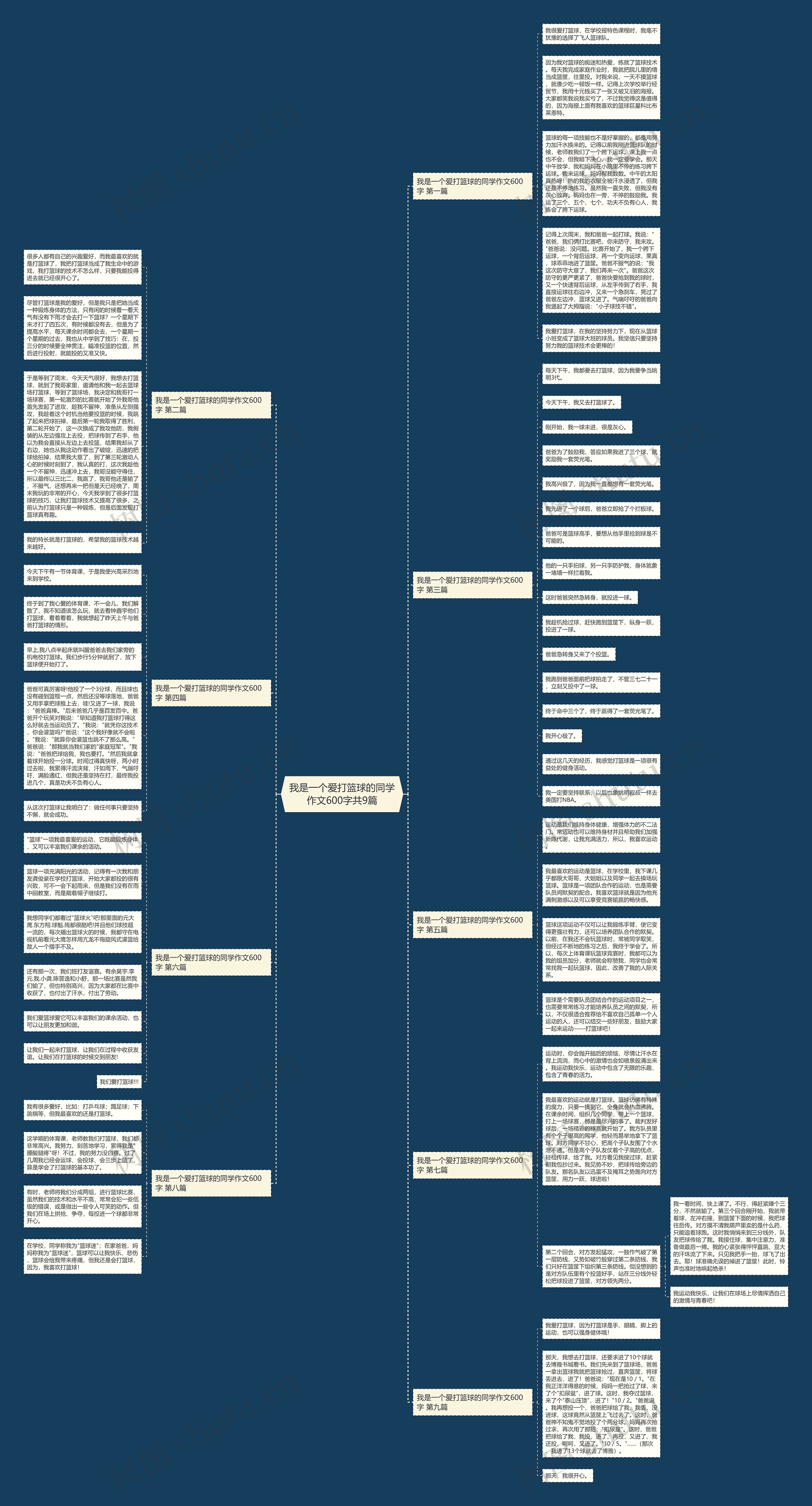 我是一个爱打篮球的同学作文600字共9篇思维导图