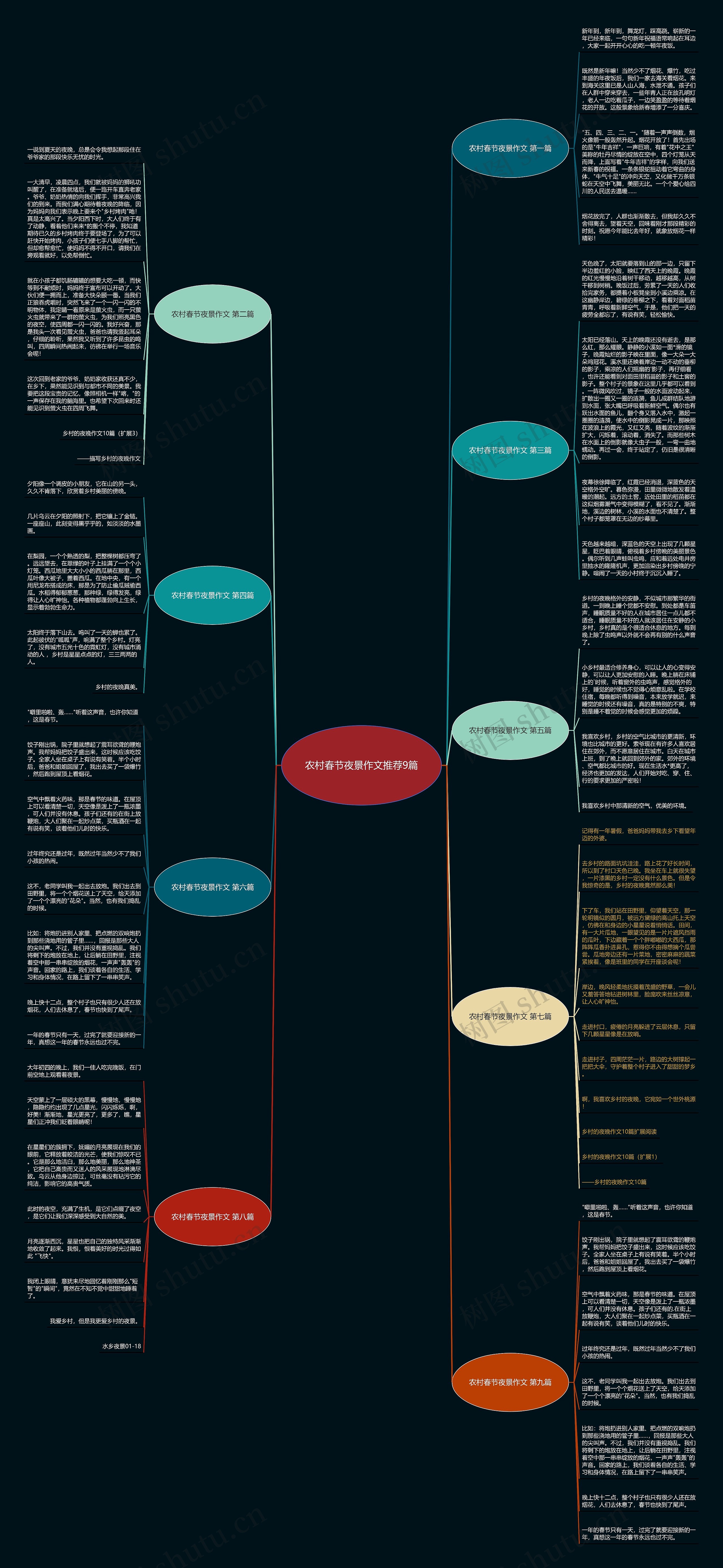农村春节夜景作文推荐9篇思维导图