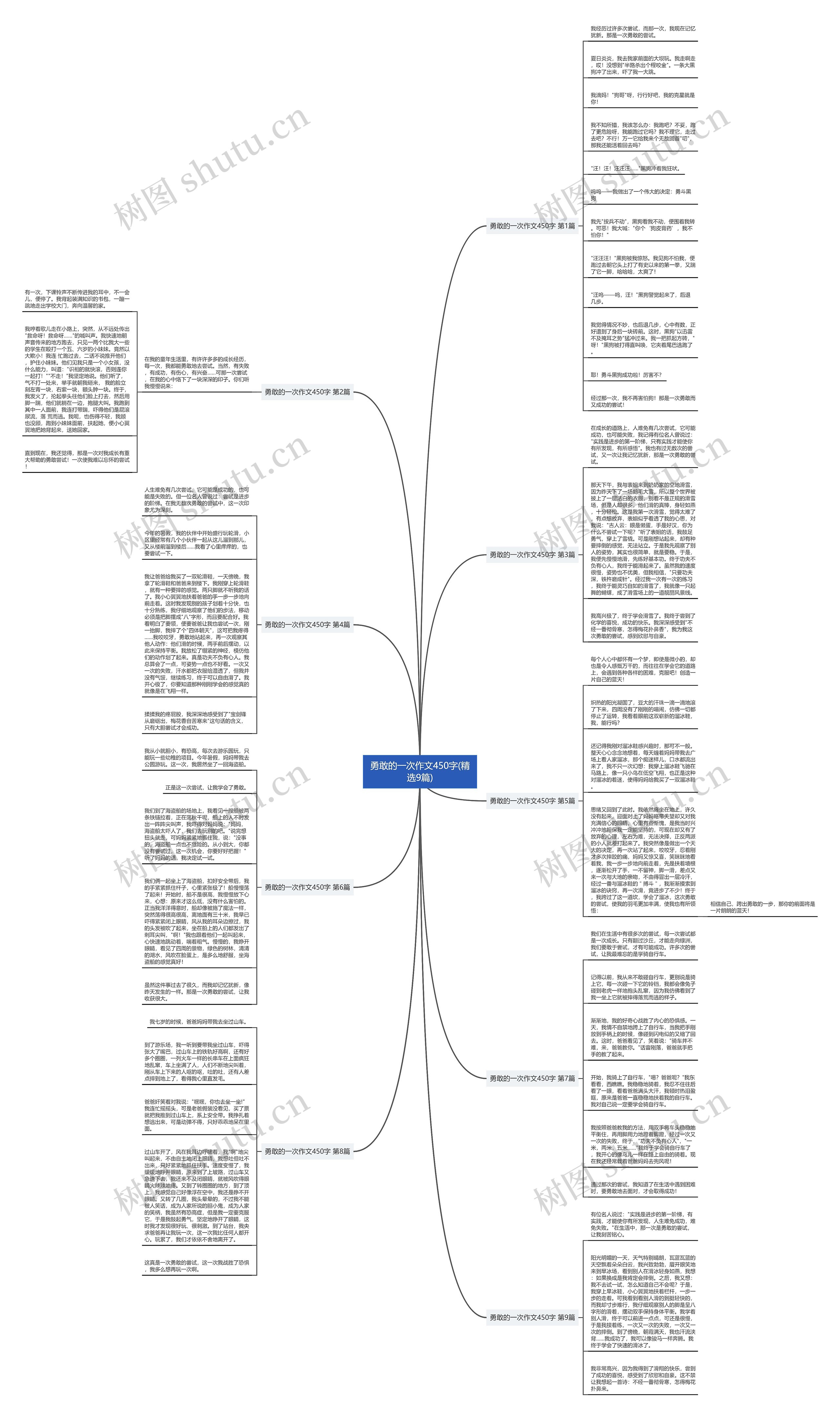 勇敢的一次作文450字(精选9篇)思维导图