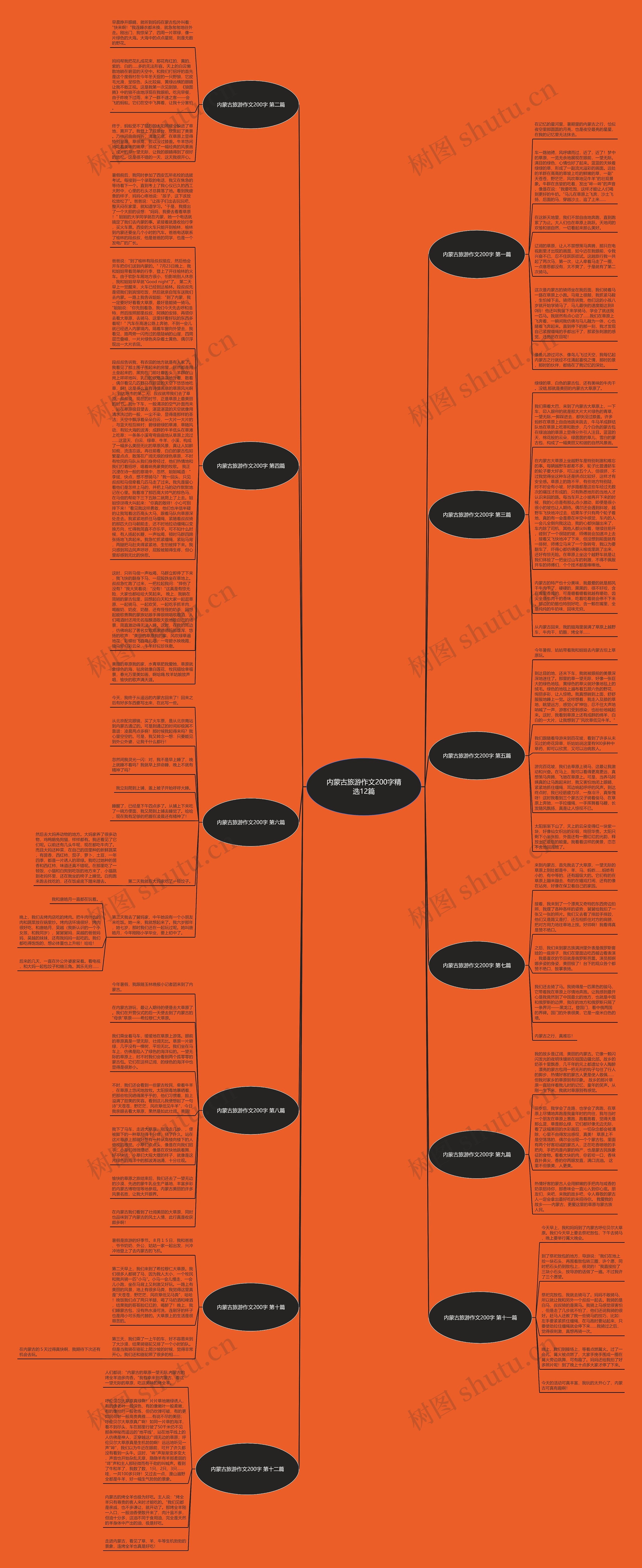 内蒙古旅游作文200字精选12篇思维导图