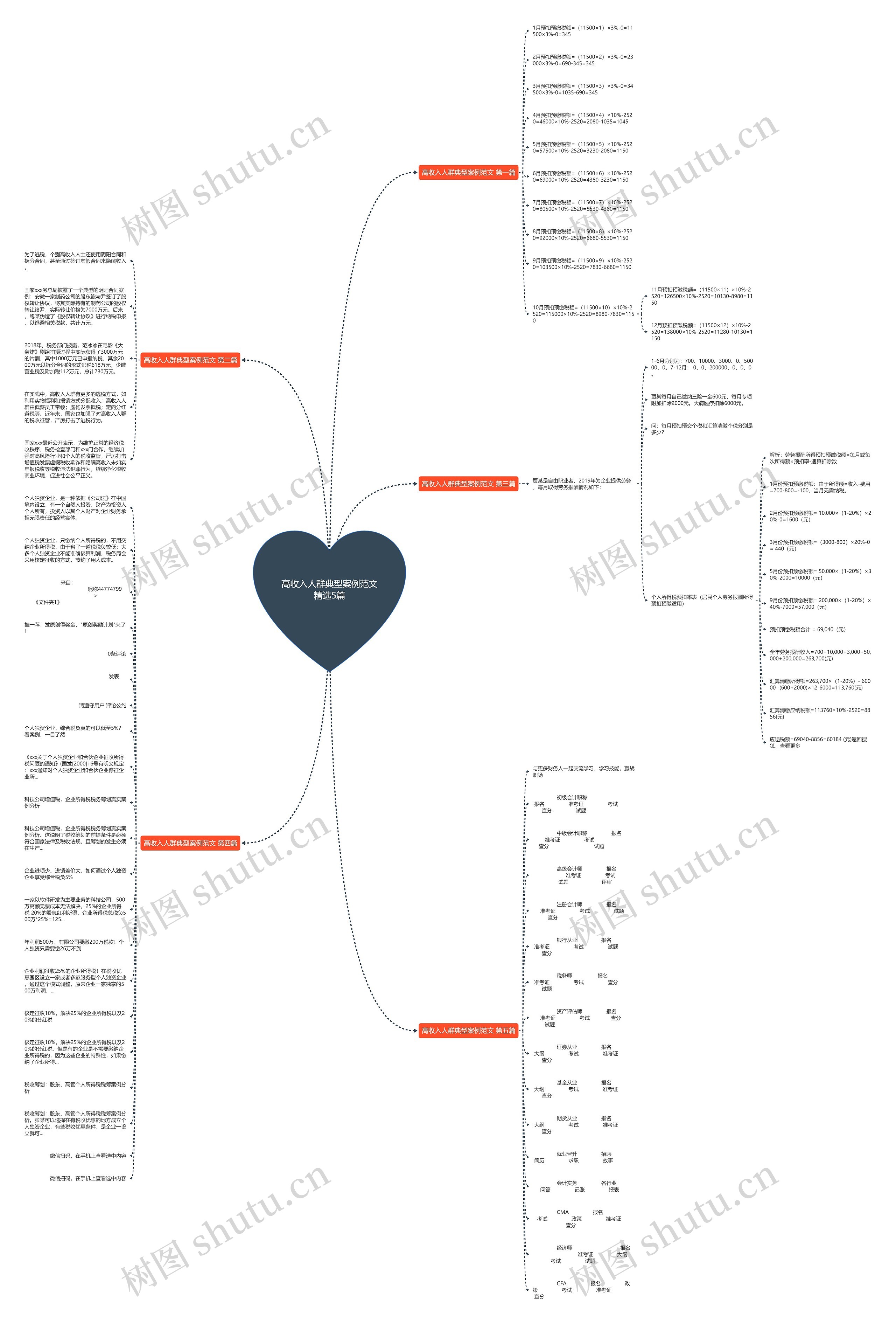 高收入人群典型案例范文精选5篇思维导图
