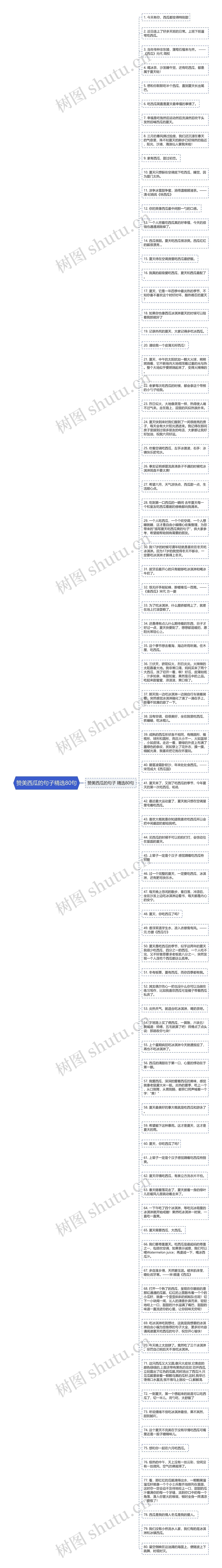 赞美西瓜的句子精选80句思维导图