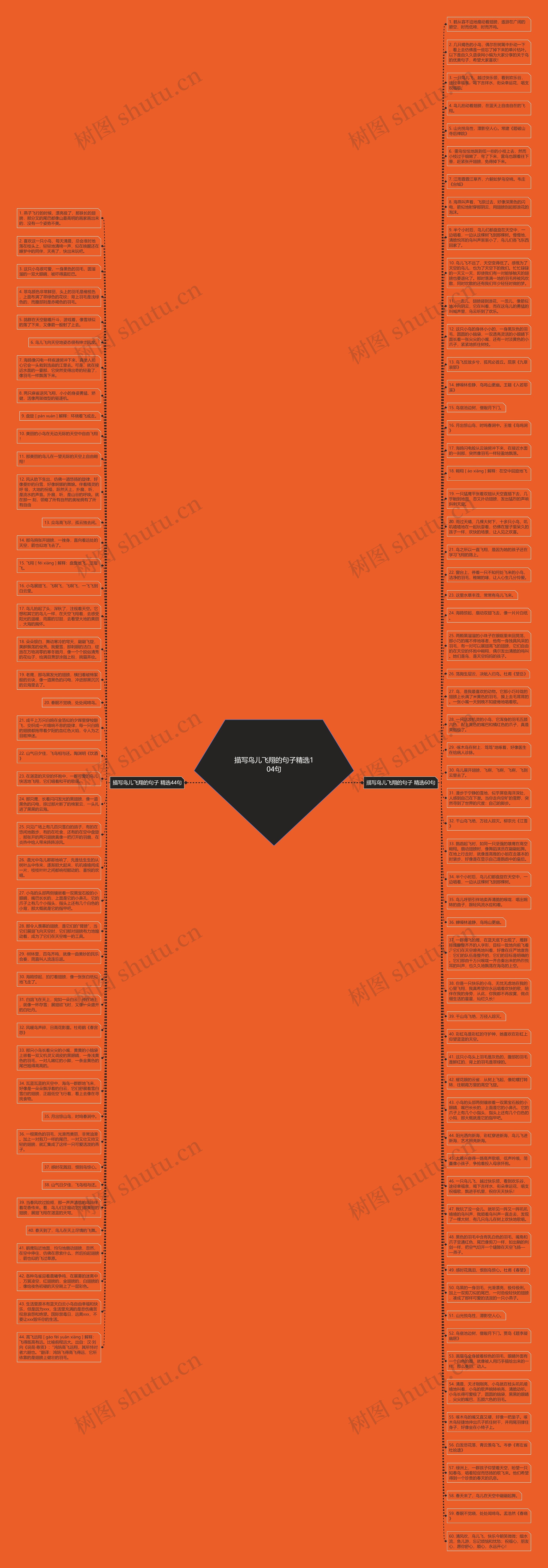 描写鸟儿飞翔的句子精选104句思维导图