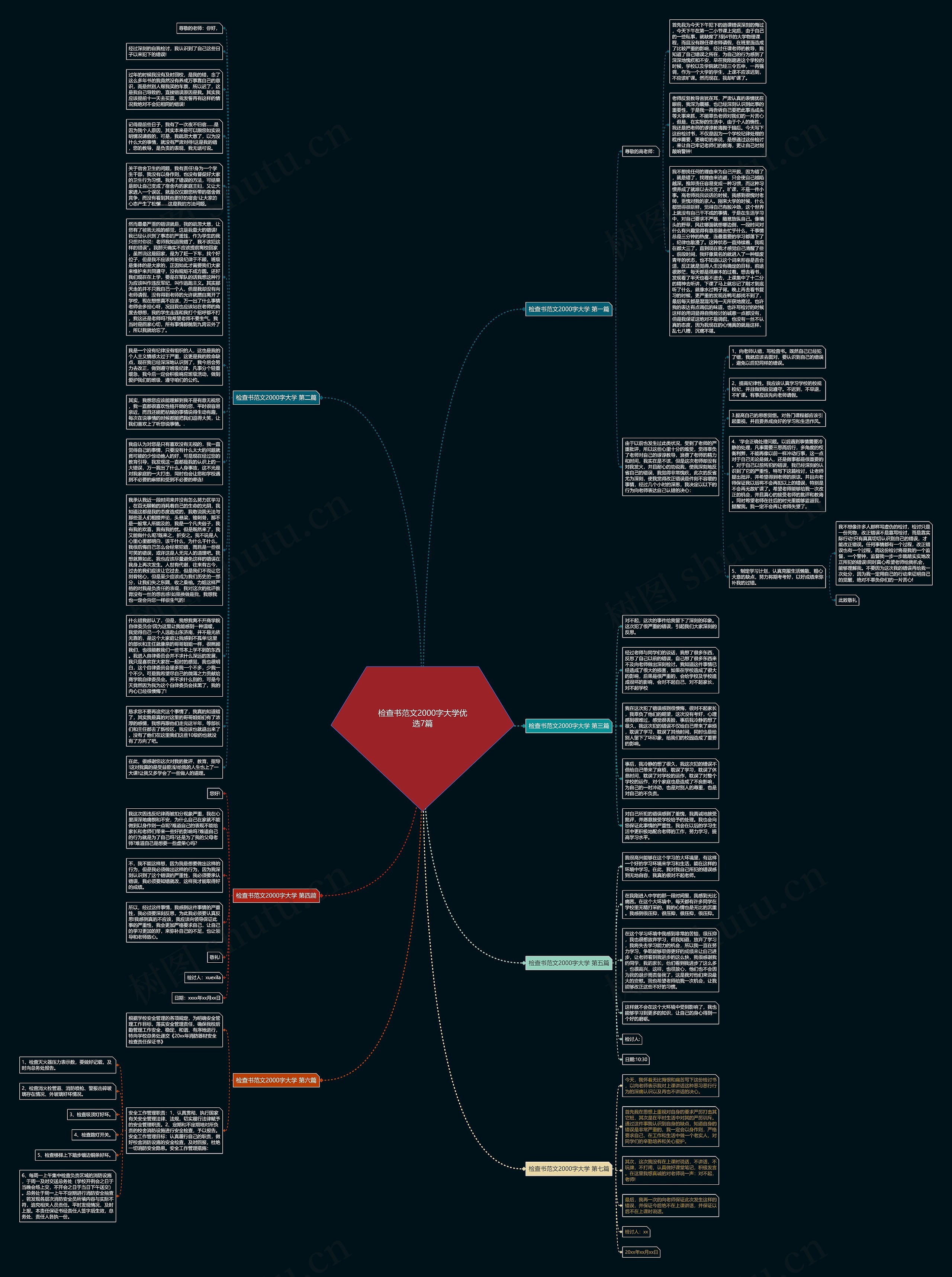 检查书范文2000字大学优选7篇思维导图