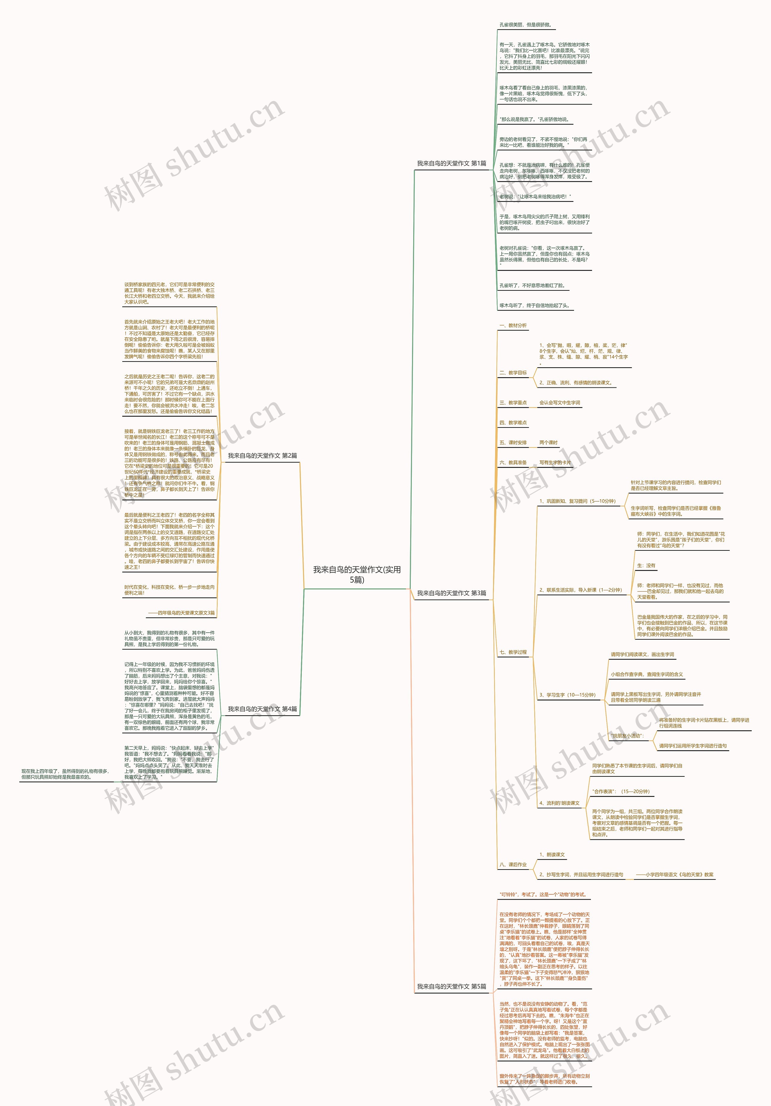 我来自鸟的天堂作文(实用5篇)思维导图