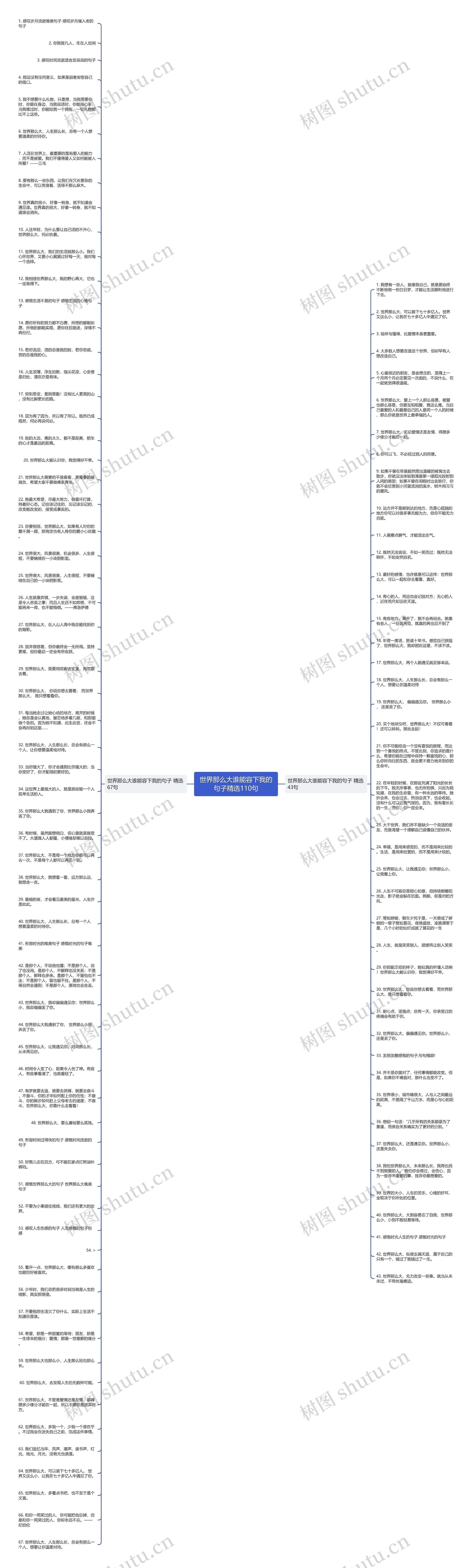 世界那么大谁能容下我的句子精选110句思维导图
