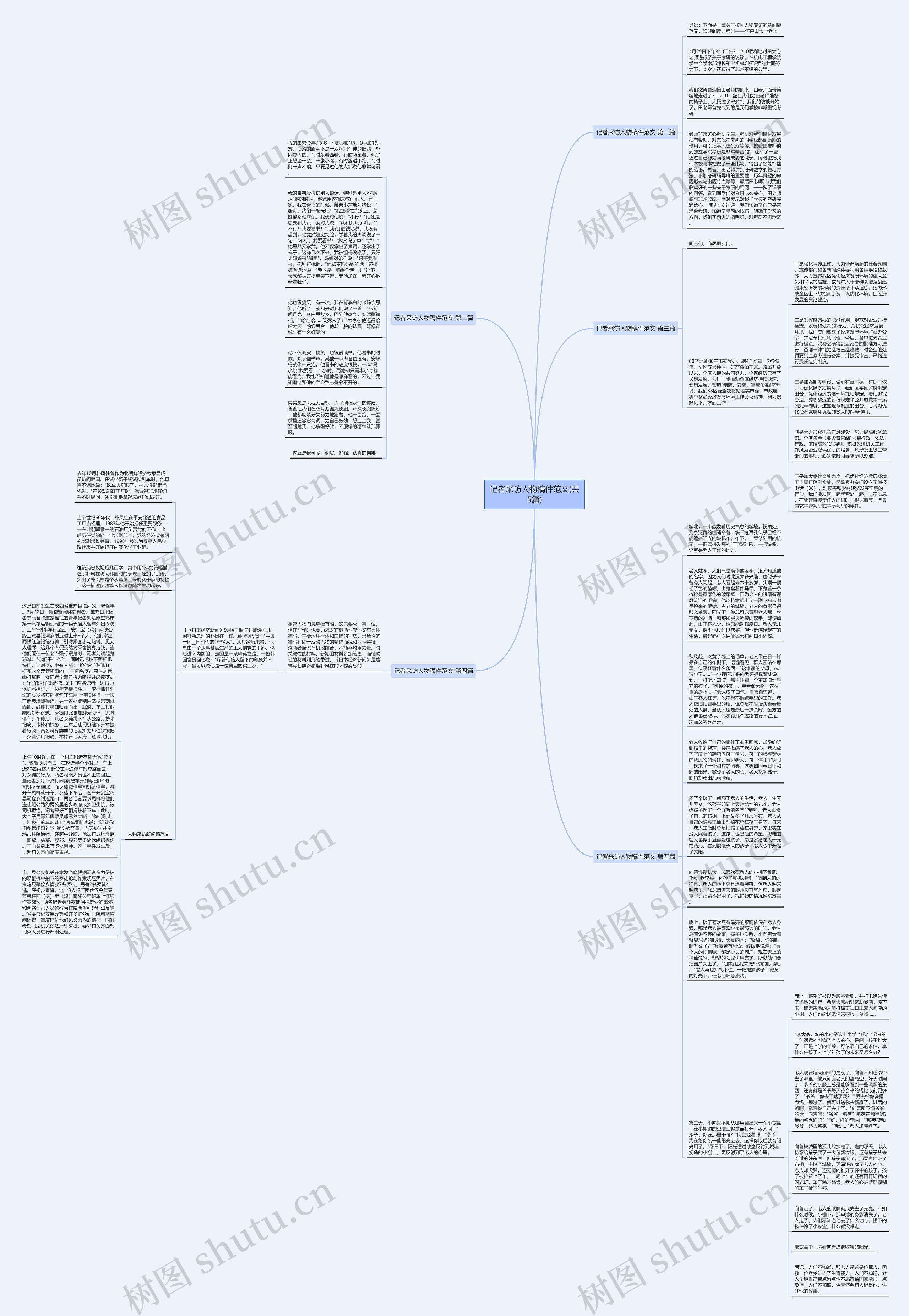 记者采访人物稿件范文(共5篇)思维导图