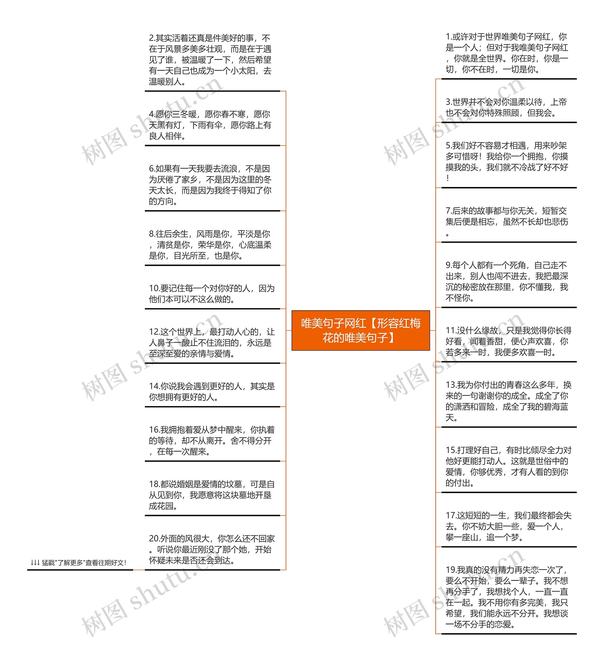 唯美句子网红【形容红梅花的唯美句子】思维导图