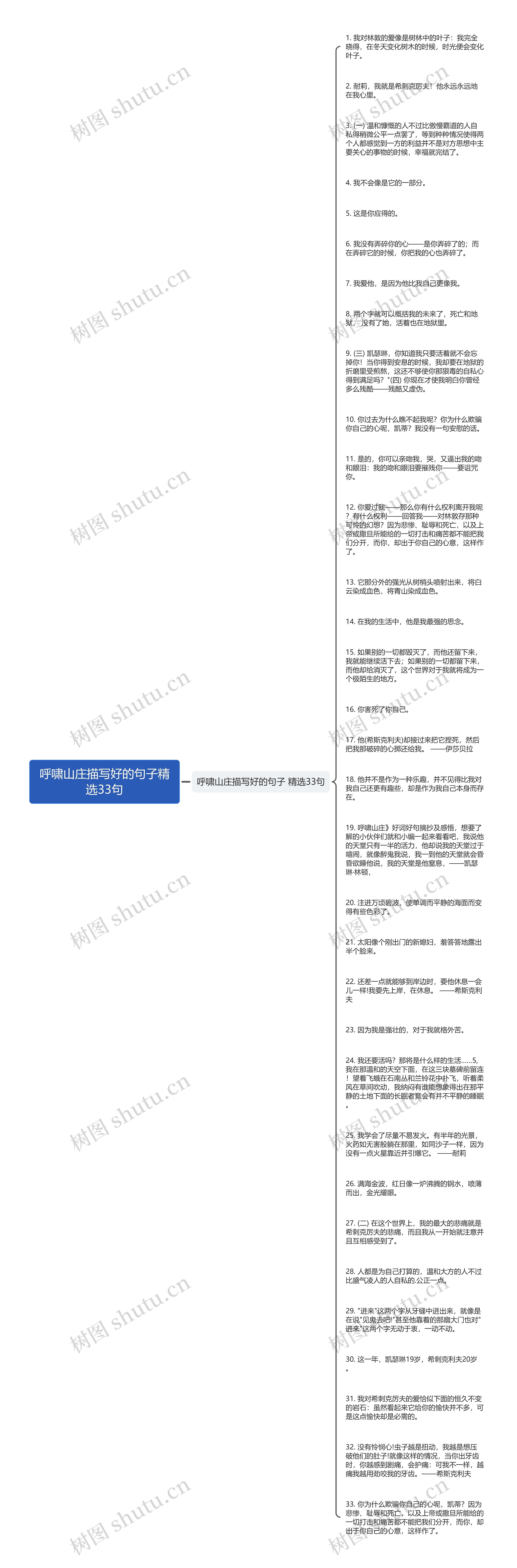 呼啸山庄描写好的句子精选33句思维导图