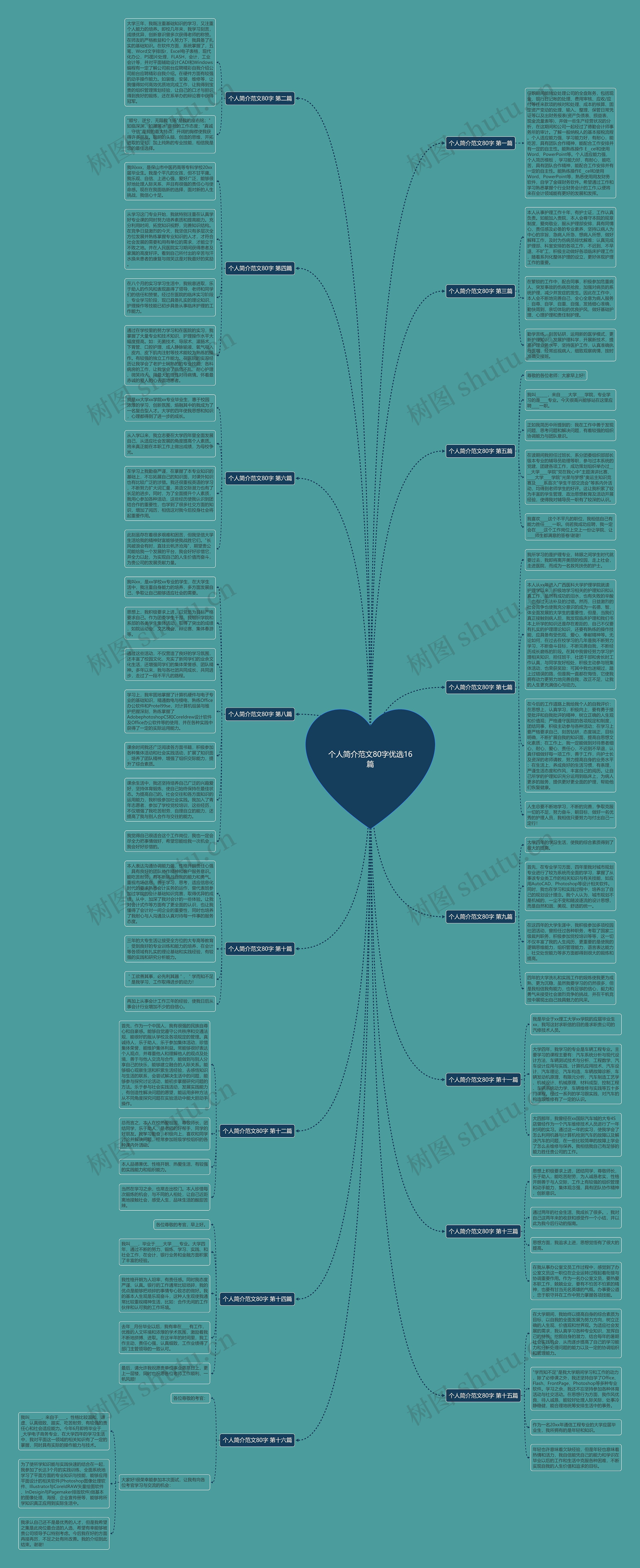 个人简介范文80字优选16篇思维导图