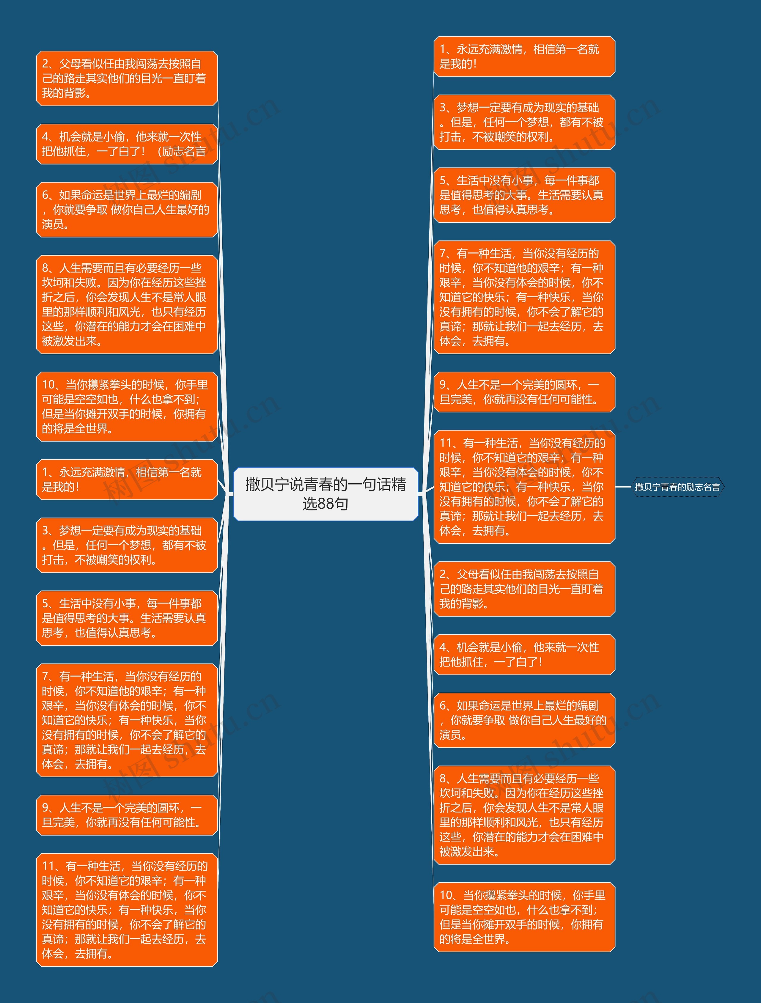 撒贝宁说青春的一句话精选88句思维导图