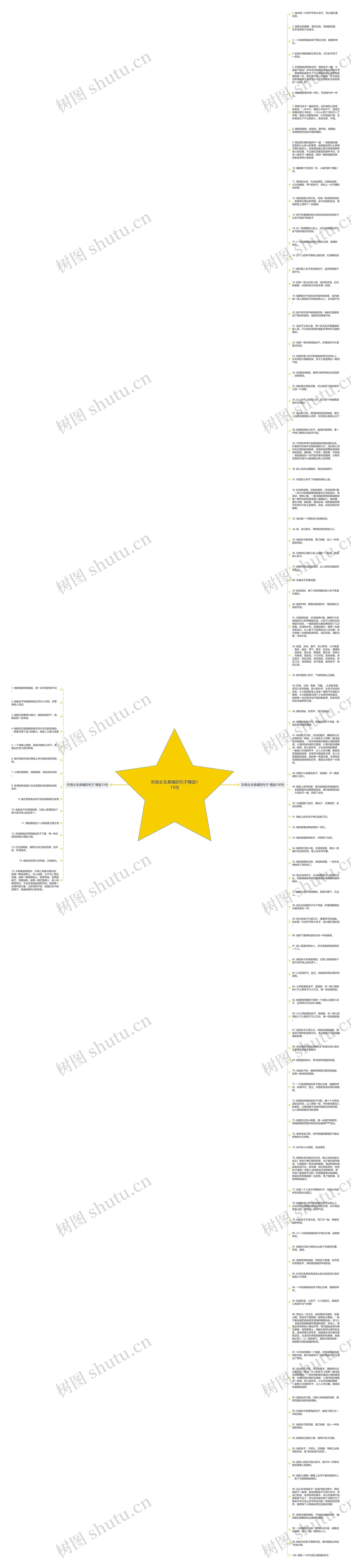 形容女生鼻嘴的句子精选115句思维导图