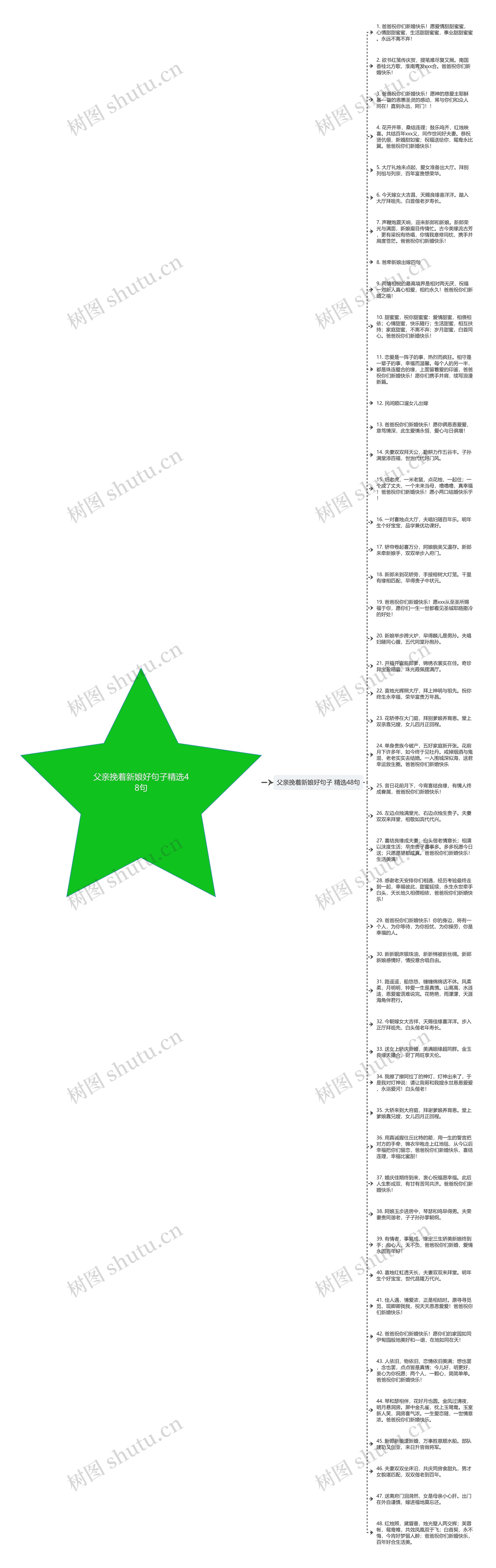 父亲挽着新娘好句子精选48句思维导图