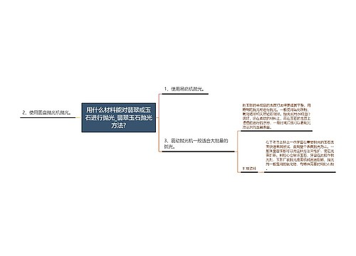 用什么材料能对翡翠或玉石进行抛光_翡翠玉石抛光方法?