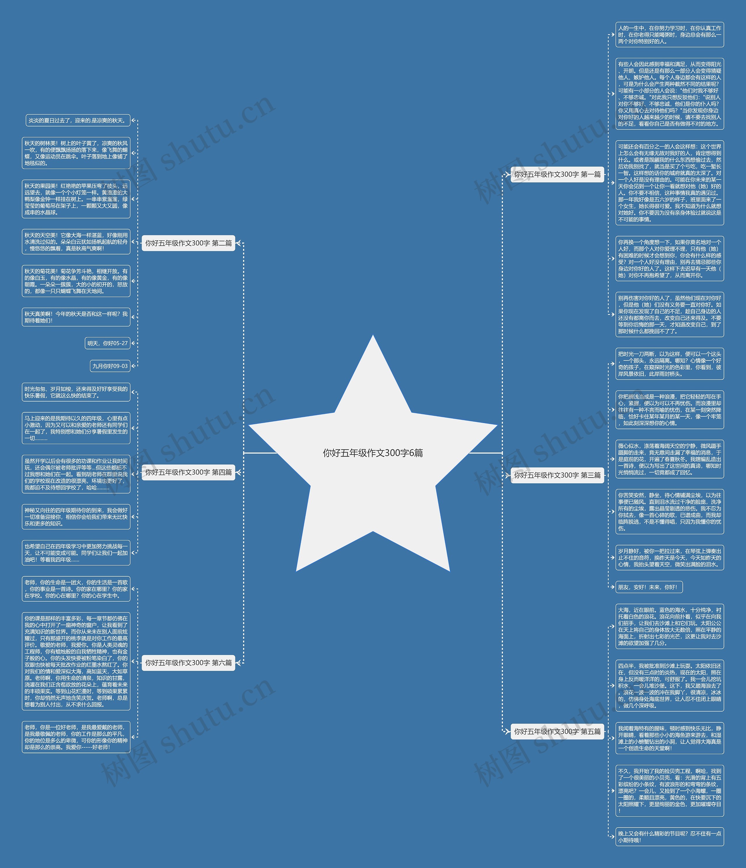 你好五年级作文300字6篇思维导图