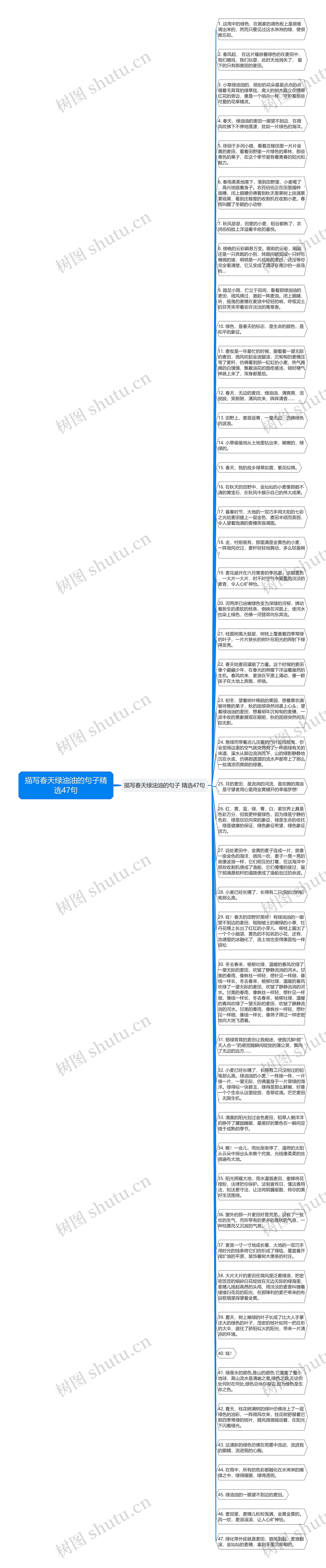 描写春天绿油油的句子精选47句思维导图