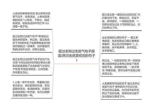 挺过去熬过去霸气句子感言(熬过去就是经历的句子)