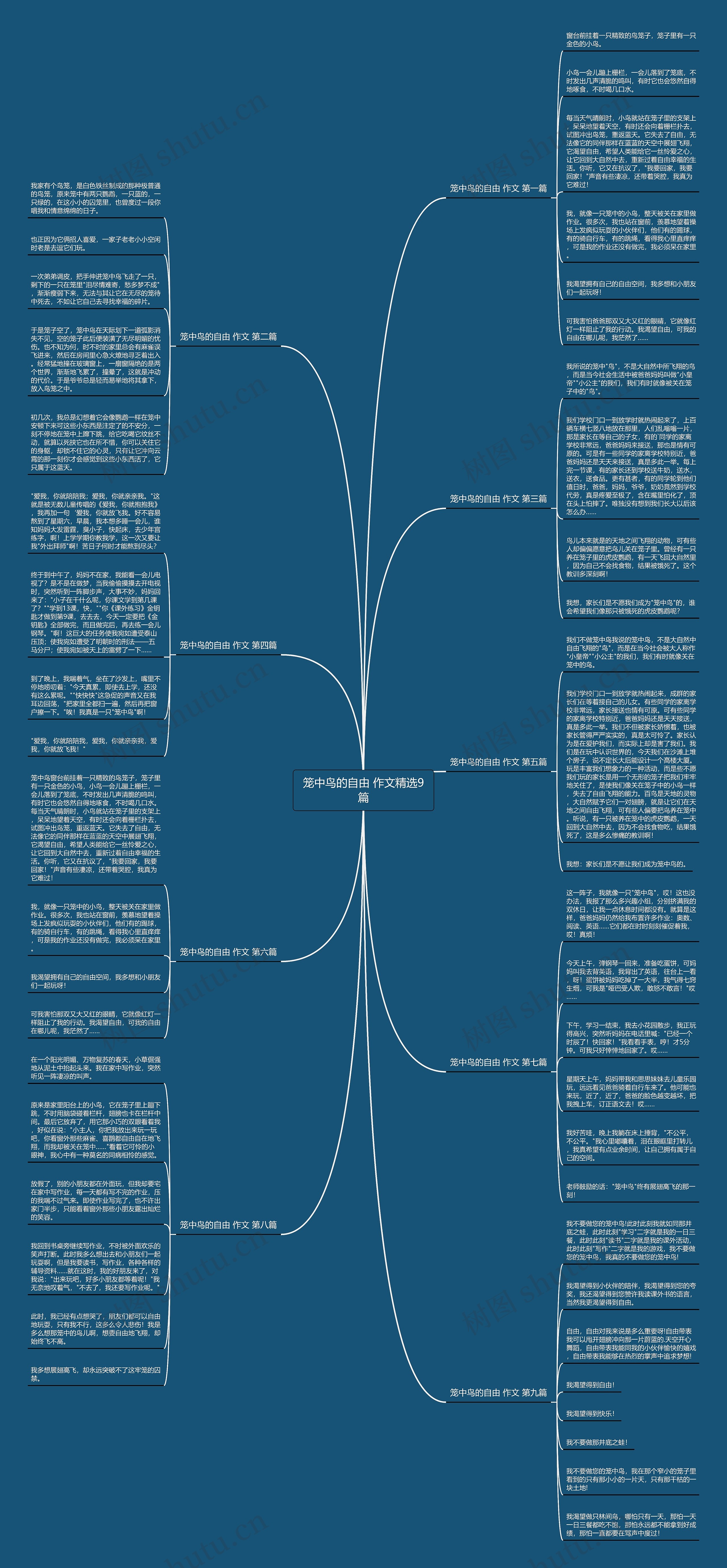 笼中鸟的自由 作文精选9篇思维导图