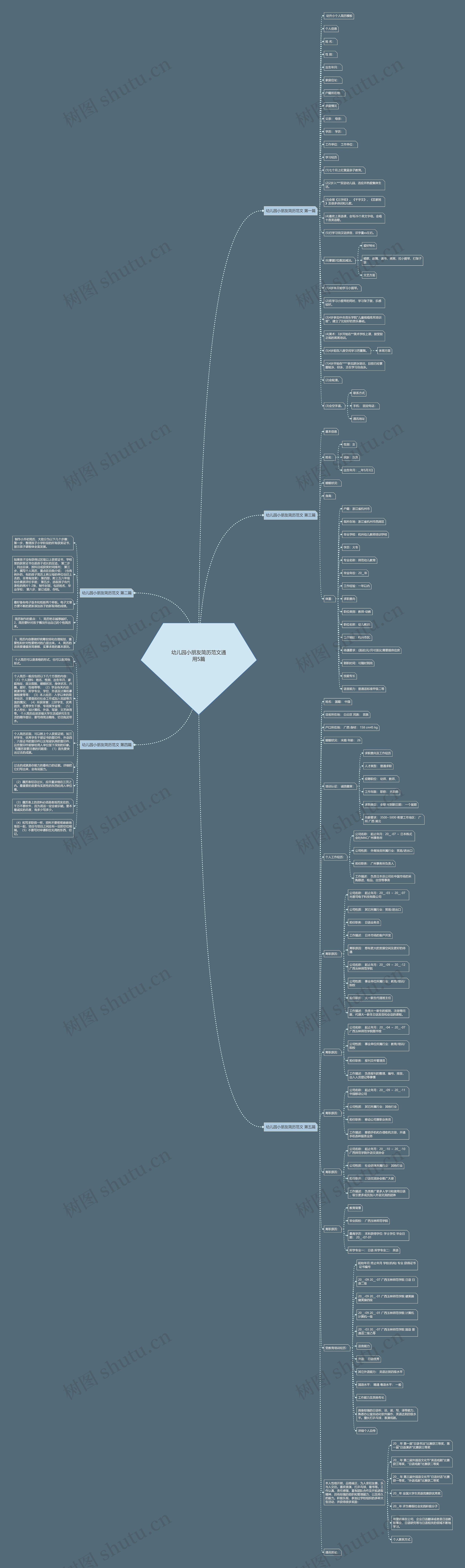 幼儿园小朋友简历范文通用5篇思维导图