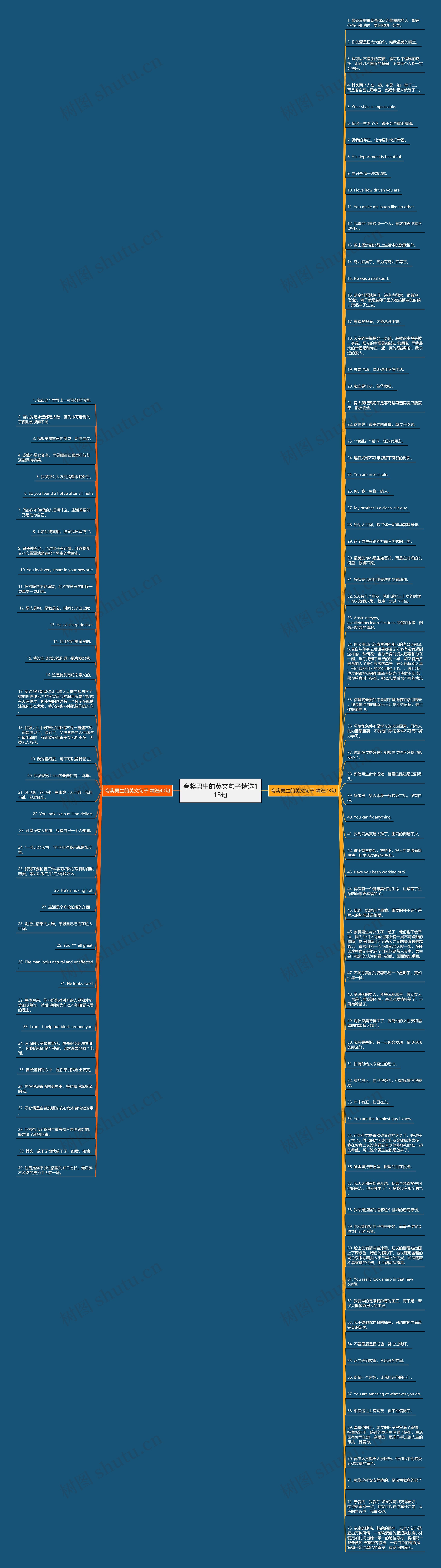 夸奖男生的英文句子精选113句思维导图