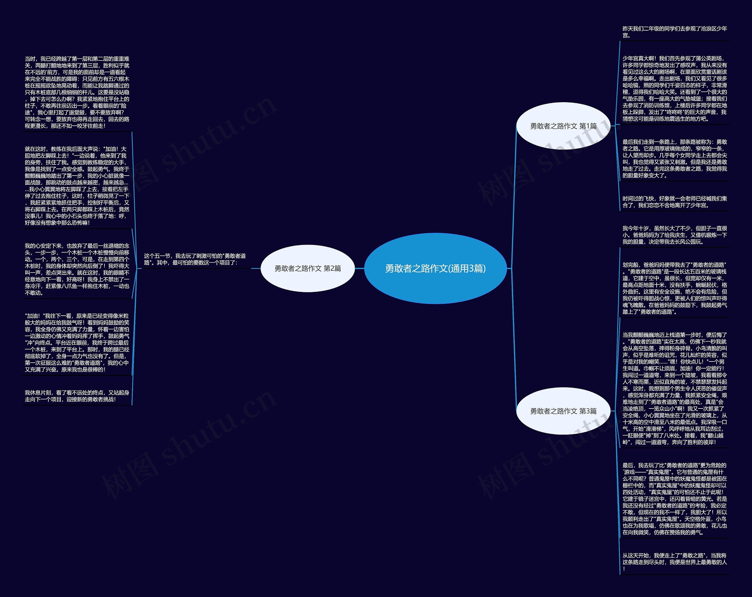 勇敢者之路作文(通用3篇)思维导图