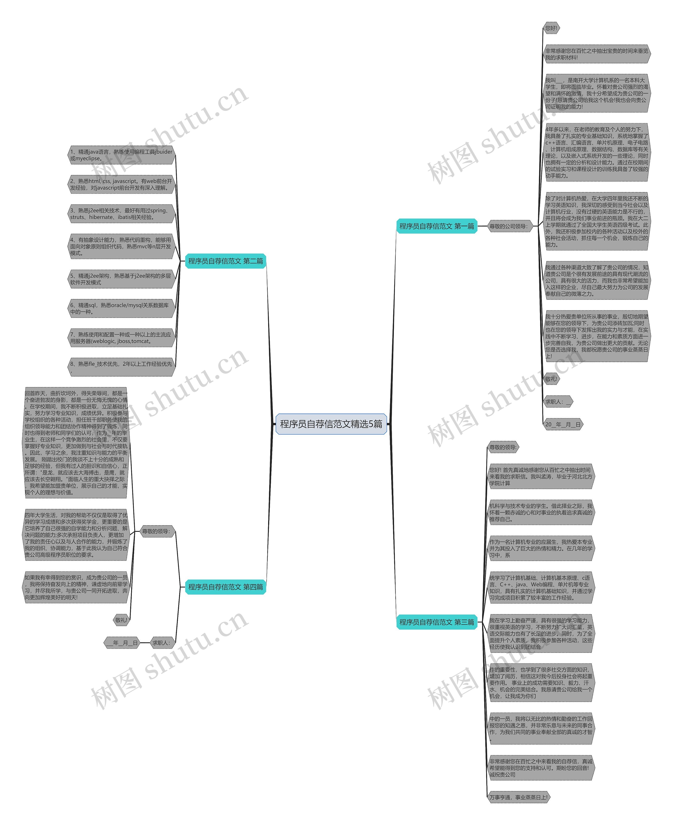 程序员自荐信范文精选5篇思维导图