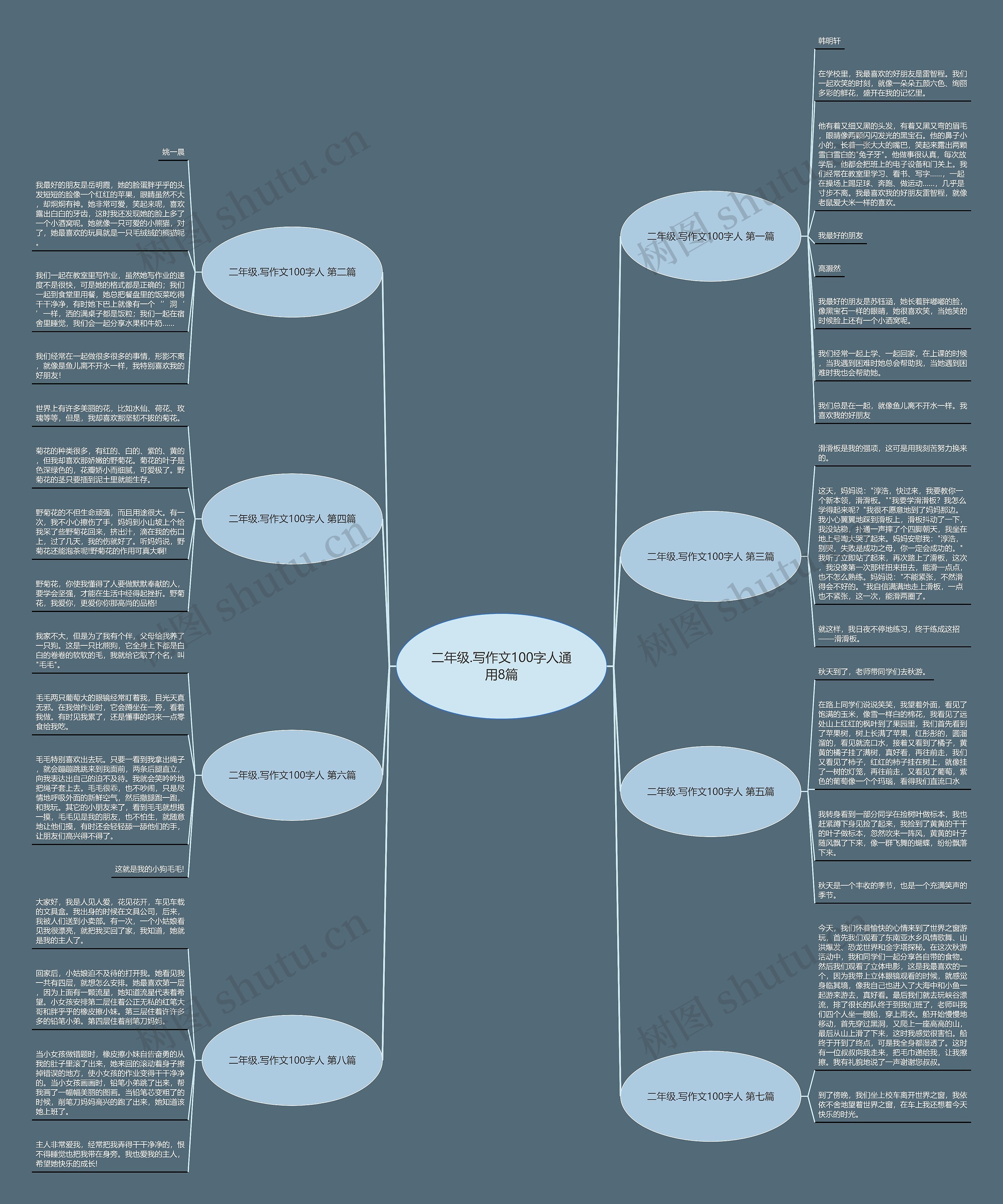 二年级.写作文100字人通用8篇思维导图