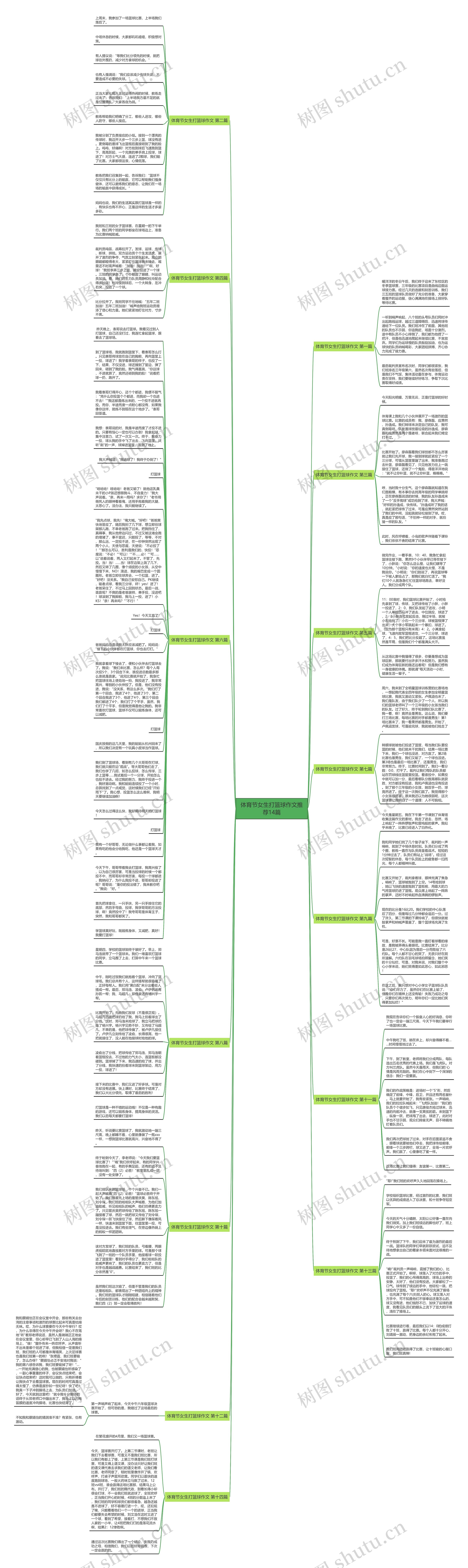体育节女生打篮球作文推荐14篇思维导图高清图 体育节女生打篮球作文推荐14篇思维导图