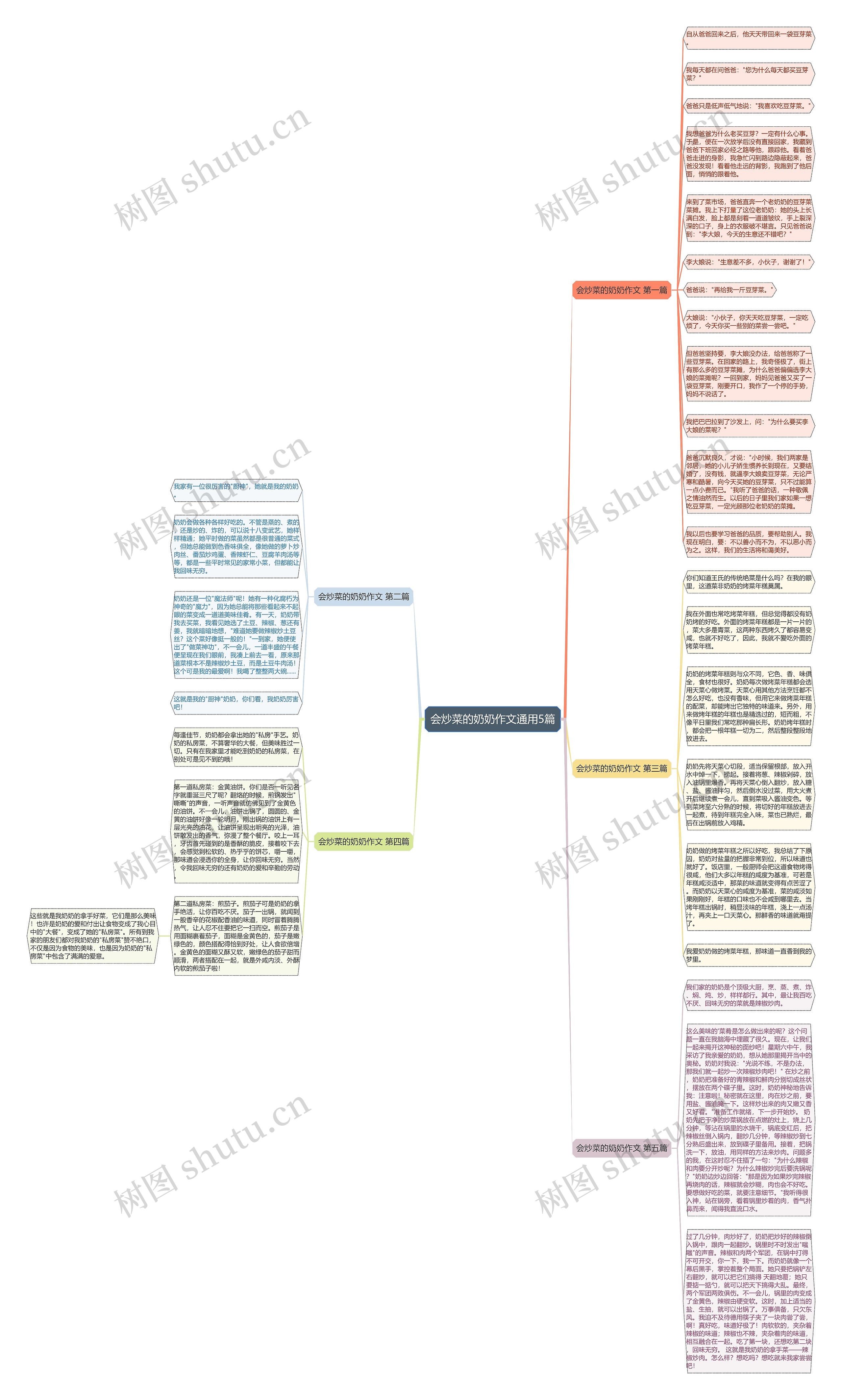 会炒菜的奶奶作文通用5篇思维导图