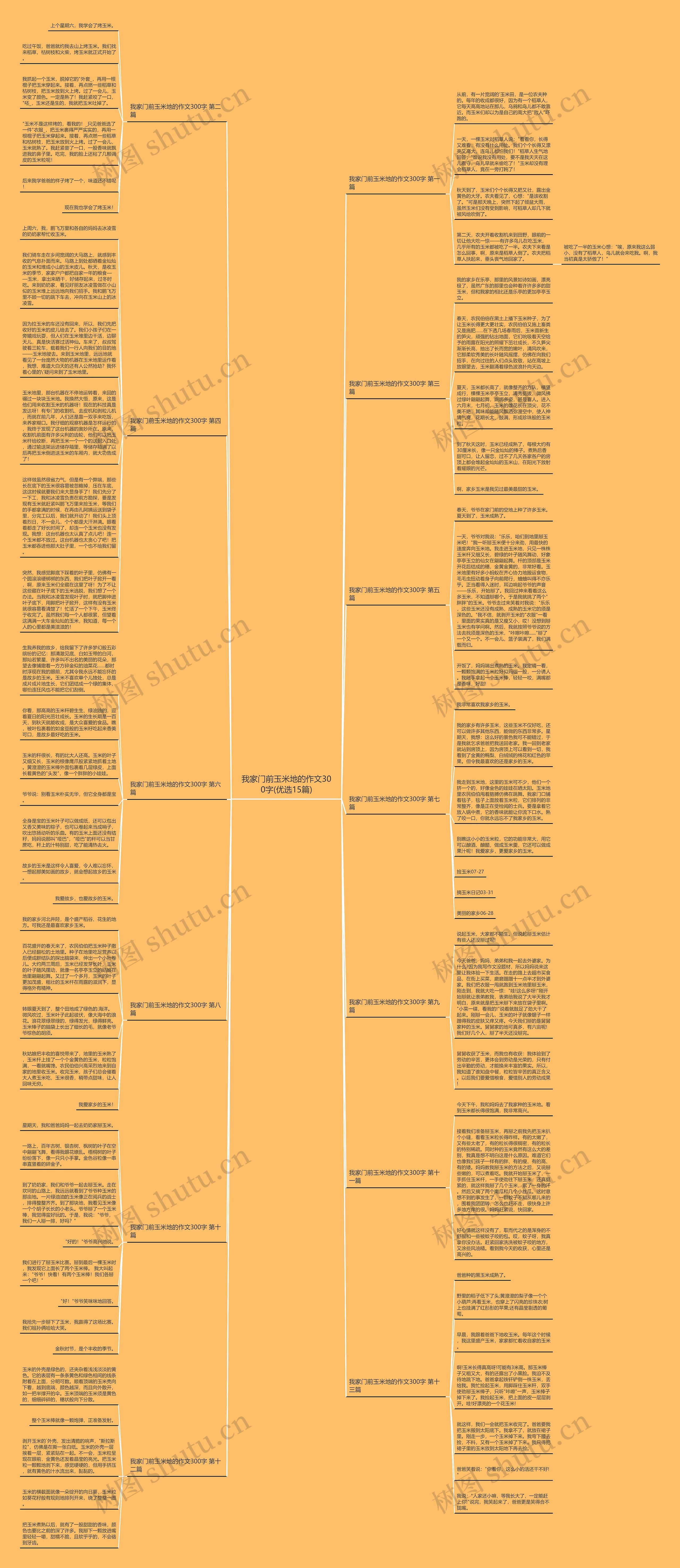 我家门前玉米地的作文300字(优选15篇)思维导图