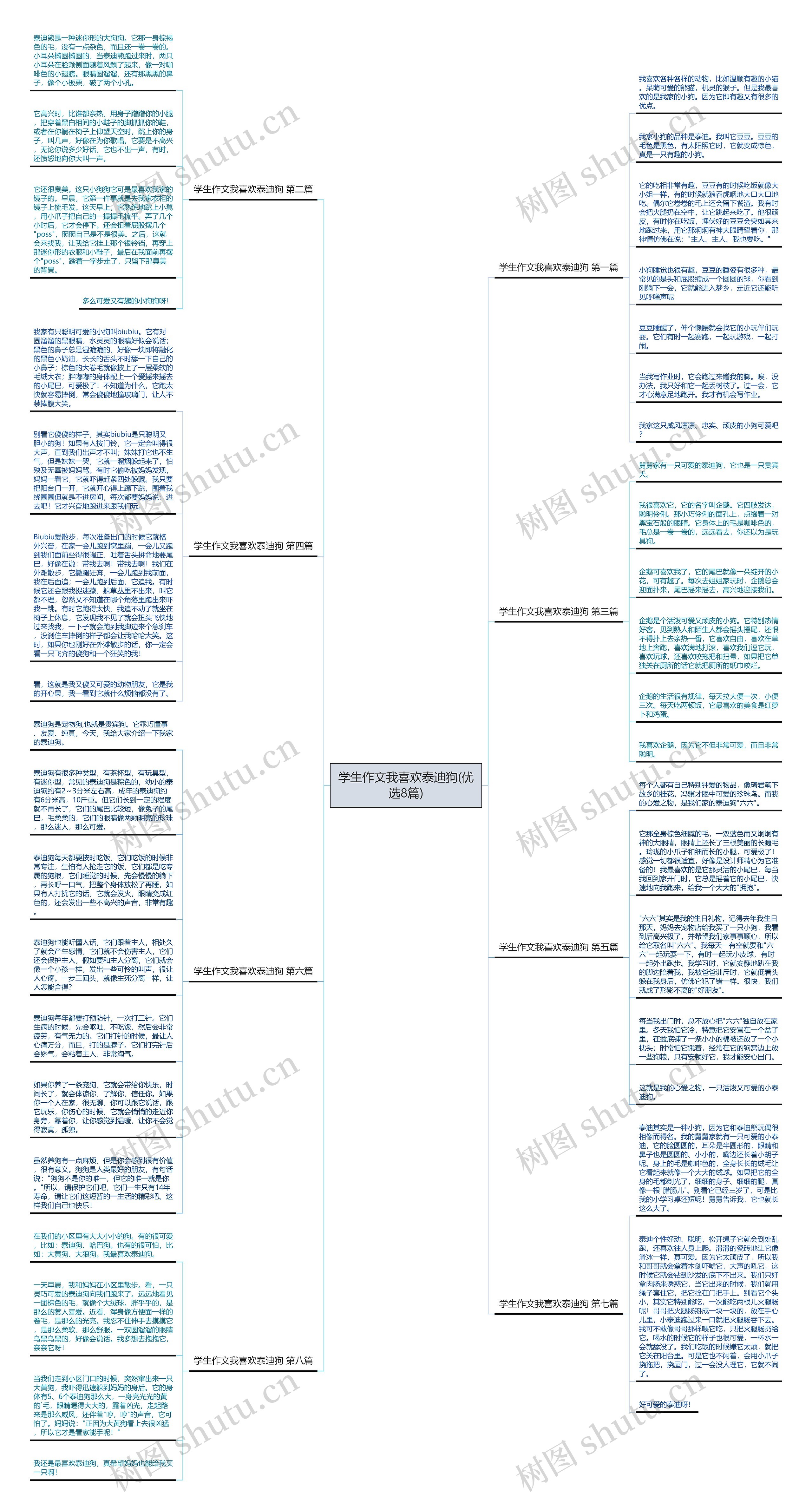 学生作文我喜欢泰迪狗(优选8篇)思维导图