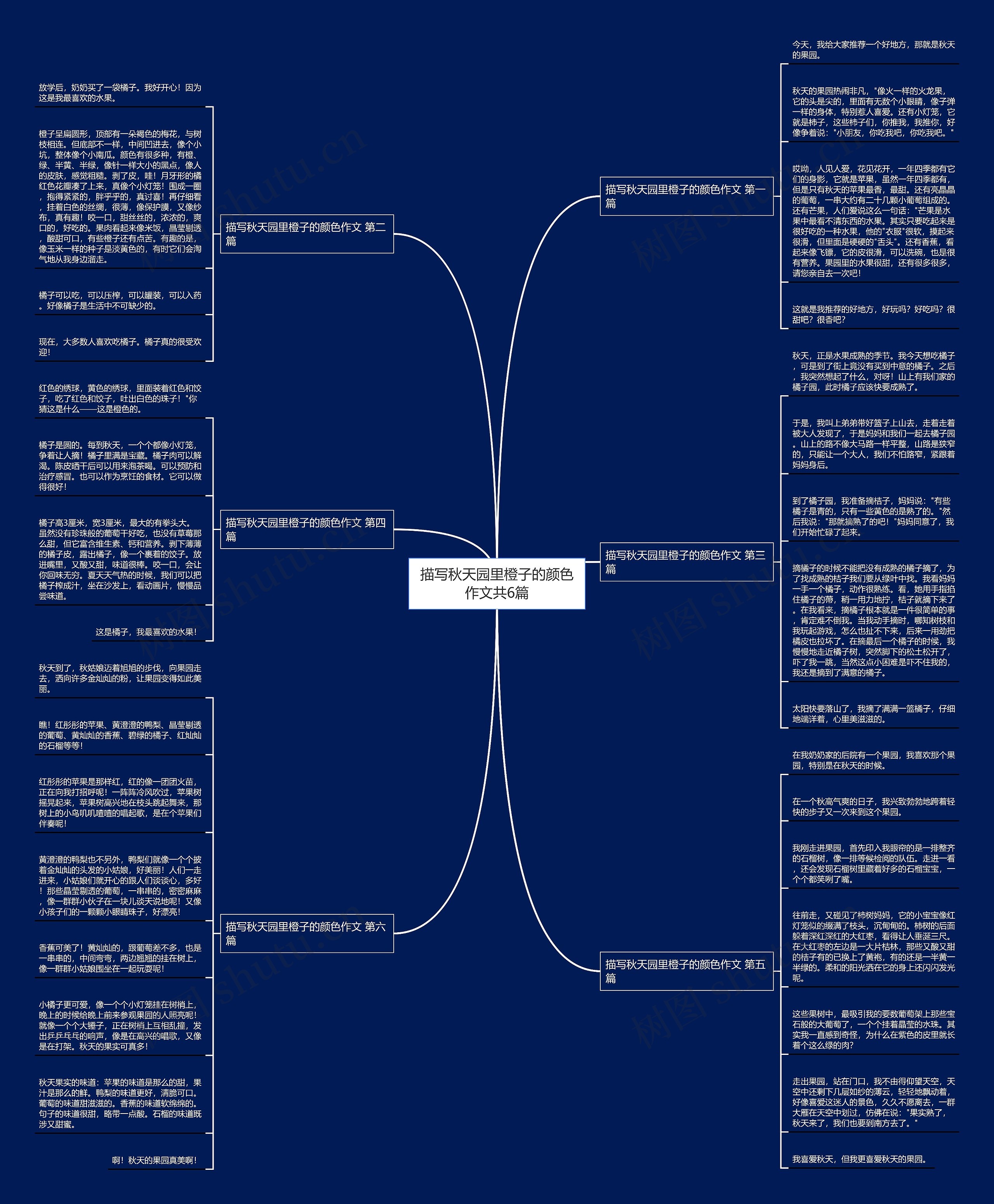 描写秋天园里橙子的颜色作文共6篇思维导图