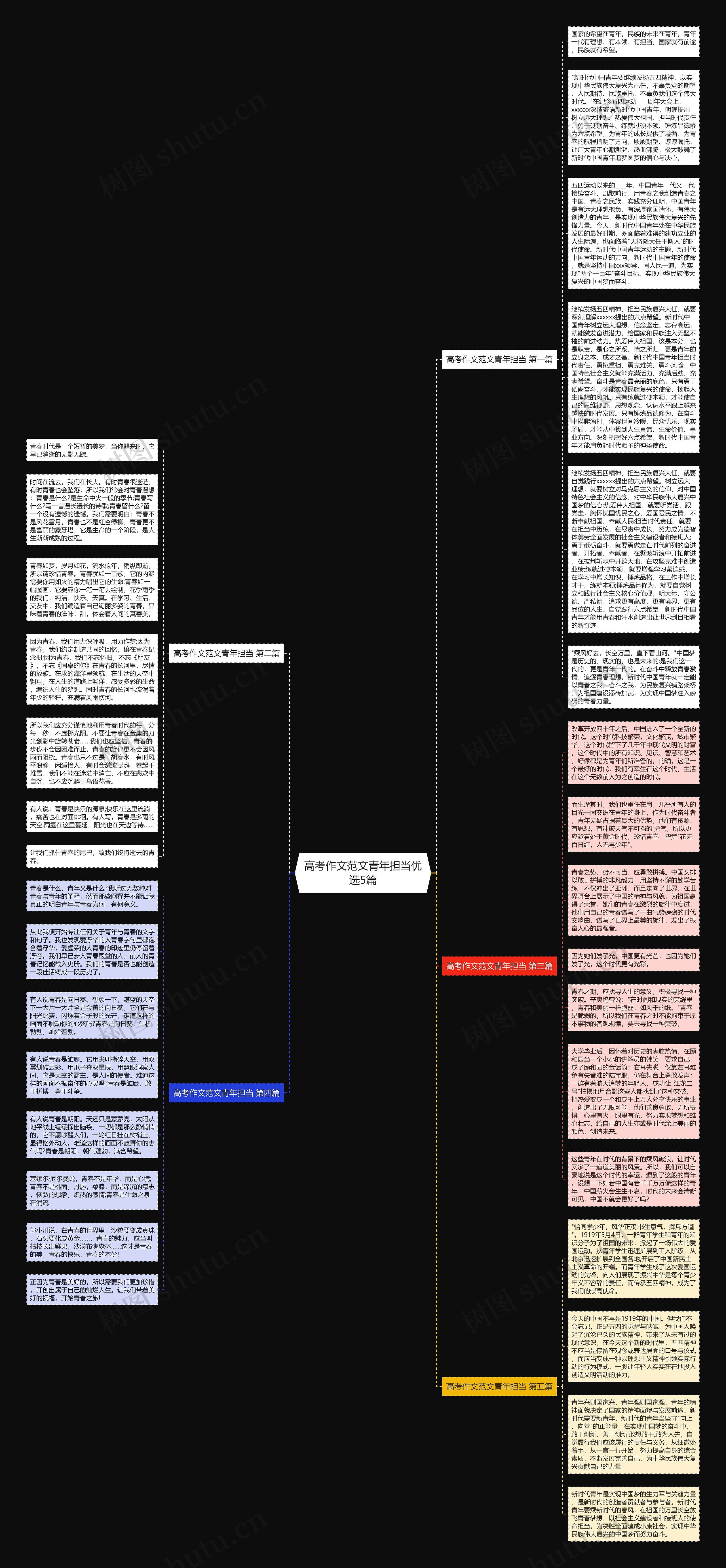 高考作文范文青年担当优选5篇思维导图