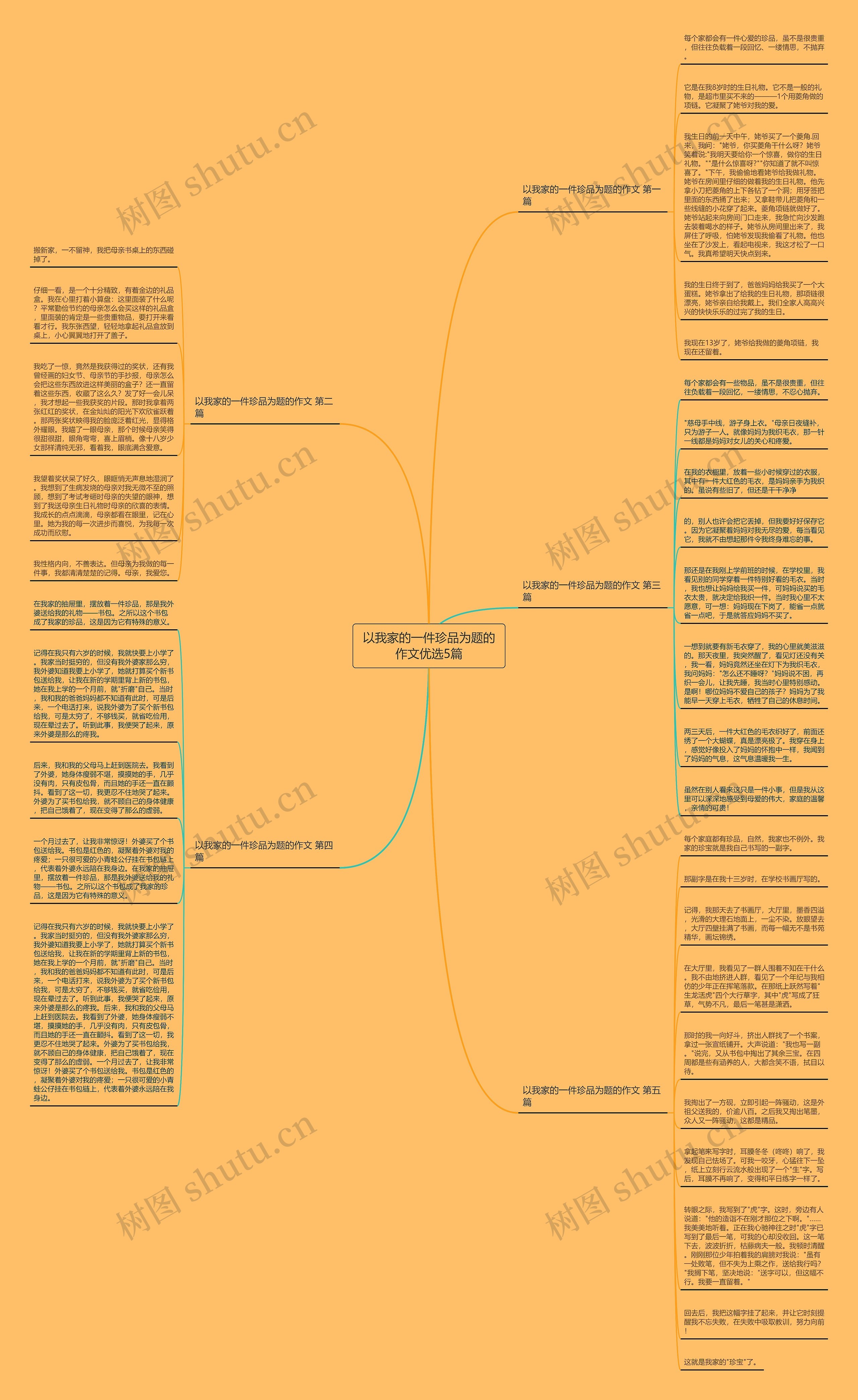 以我家的一件珍品为题的作文优选5篇思维导图