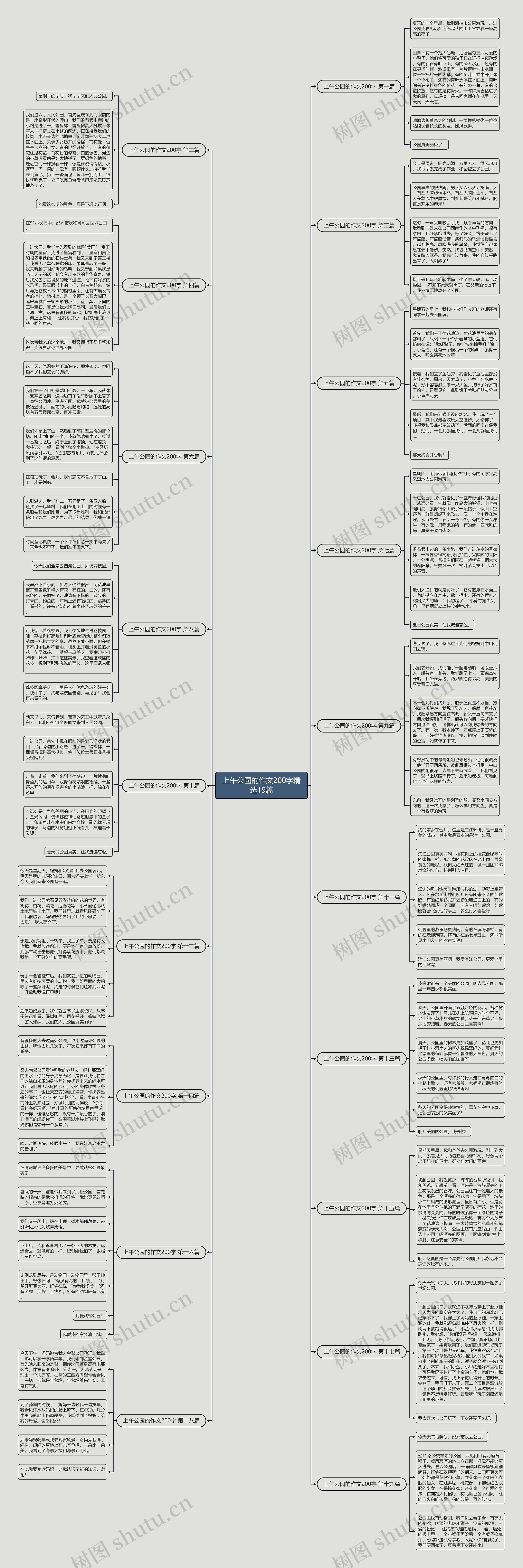上午公园的作文200字精选19篇思维导图