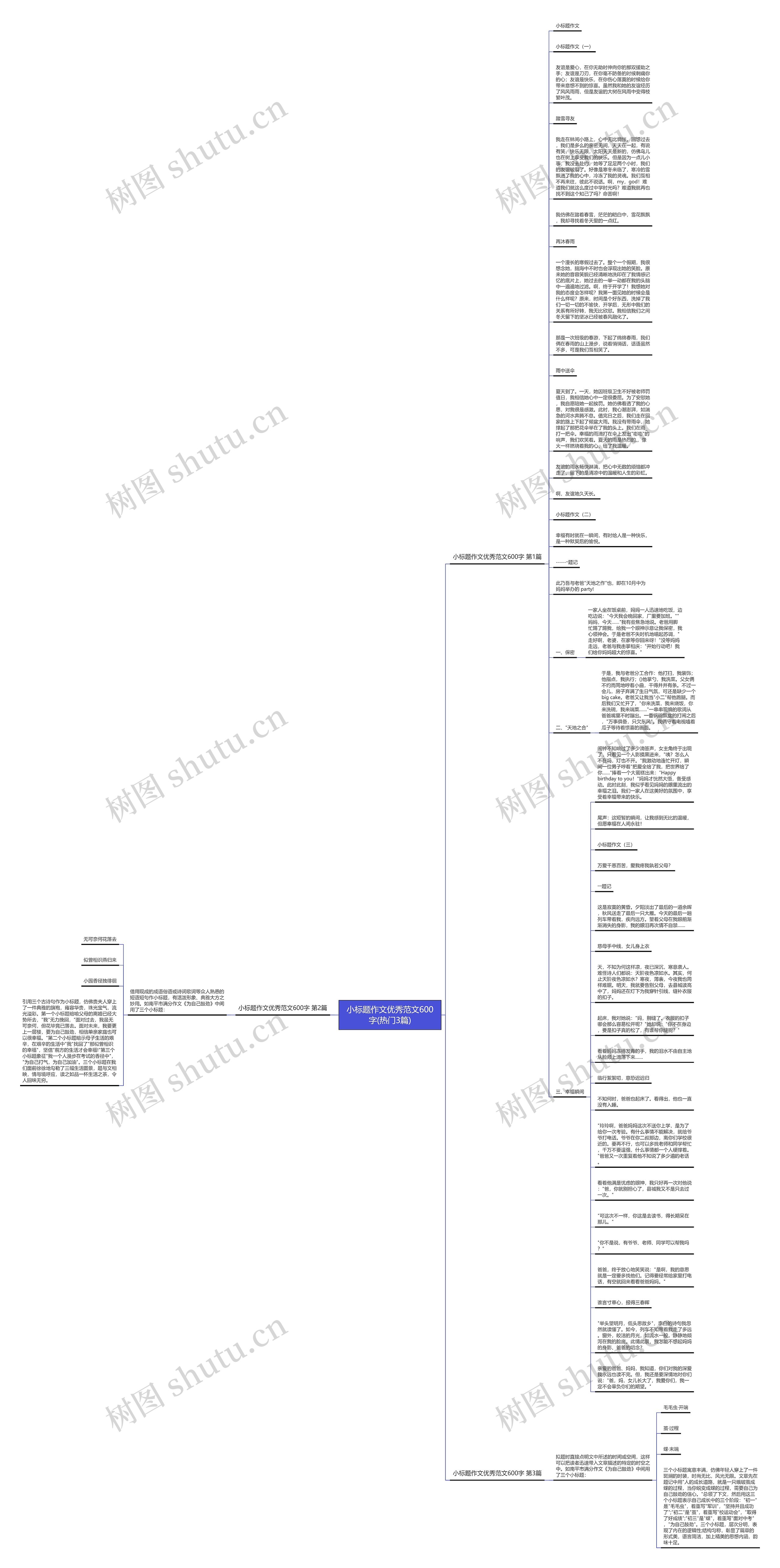 小标题作文优秀范文600字(热门3篇)思维导图