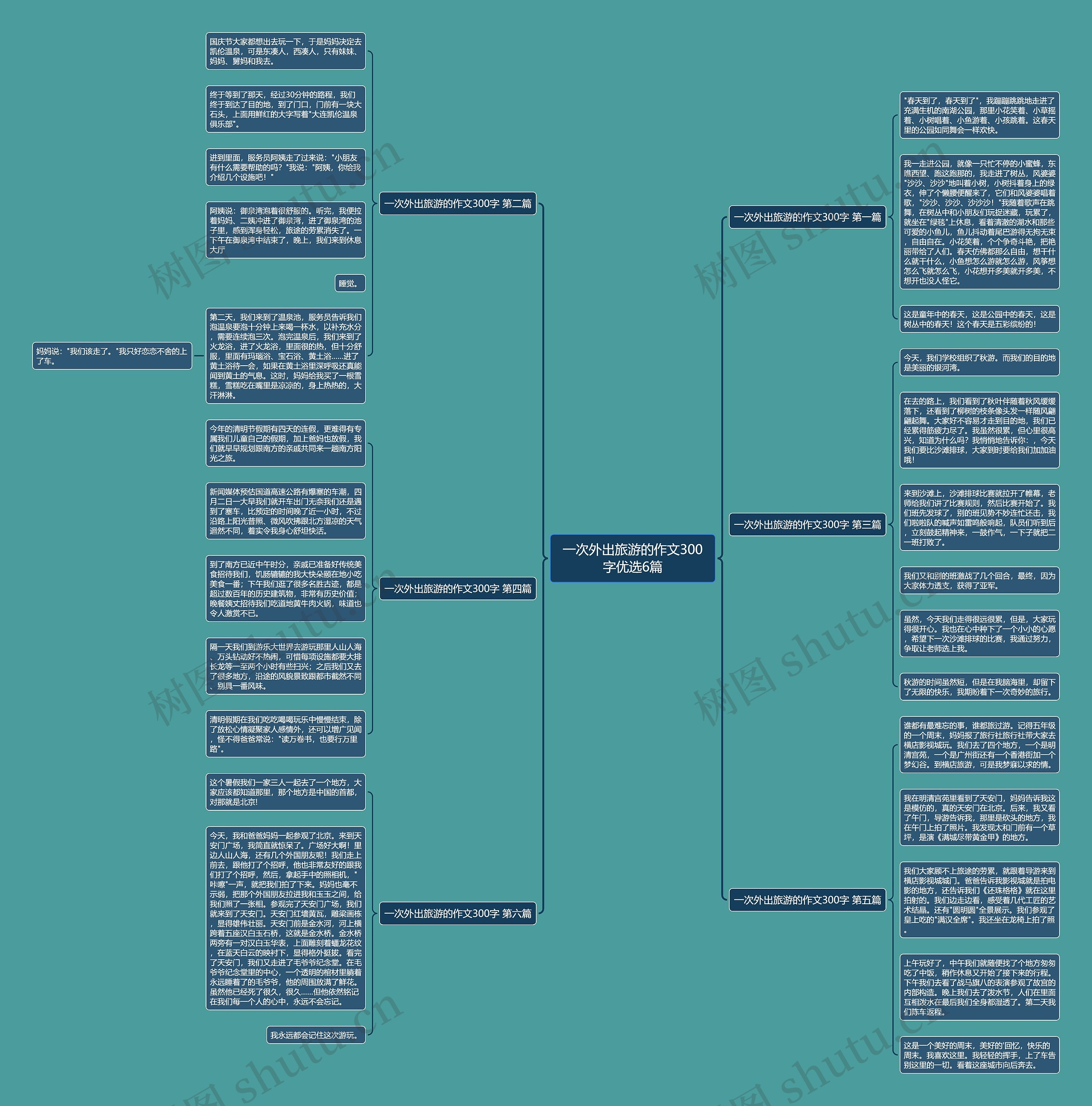 一次外出旅游的作文300字优选6篇思维导图