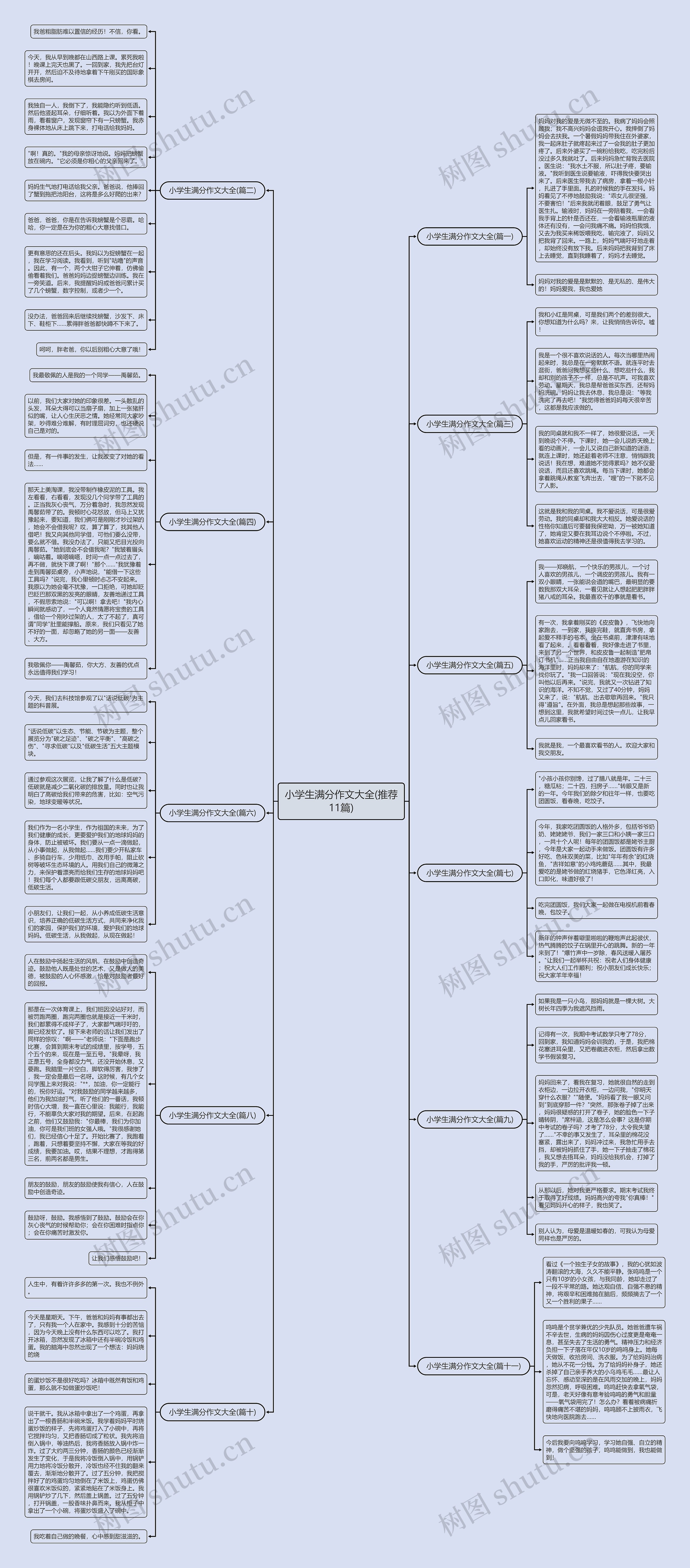 小学生满分作文大全(推荐11篇)思维导图