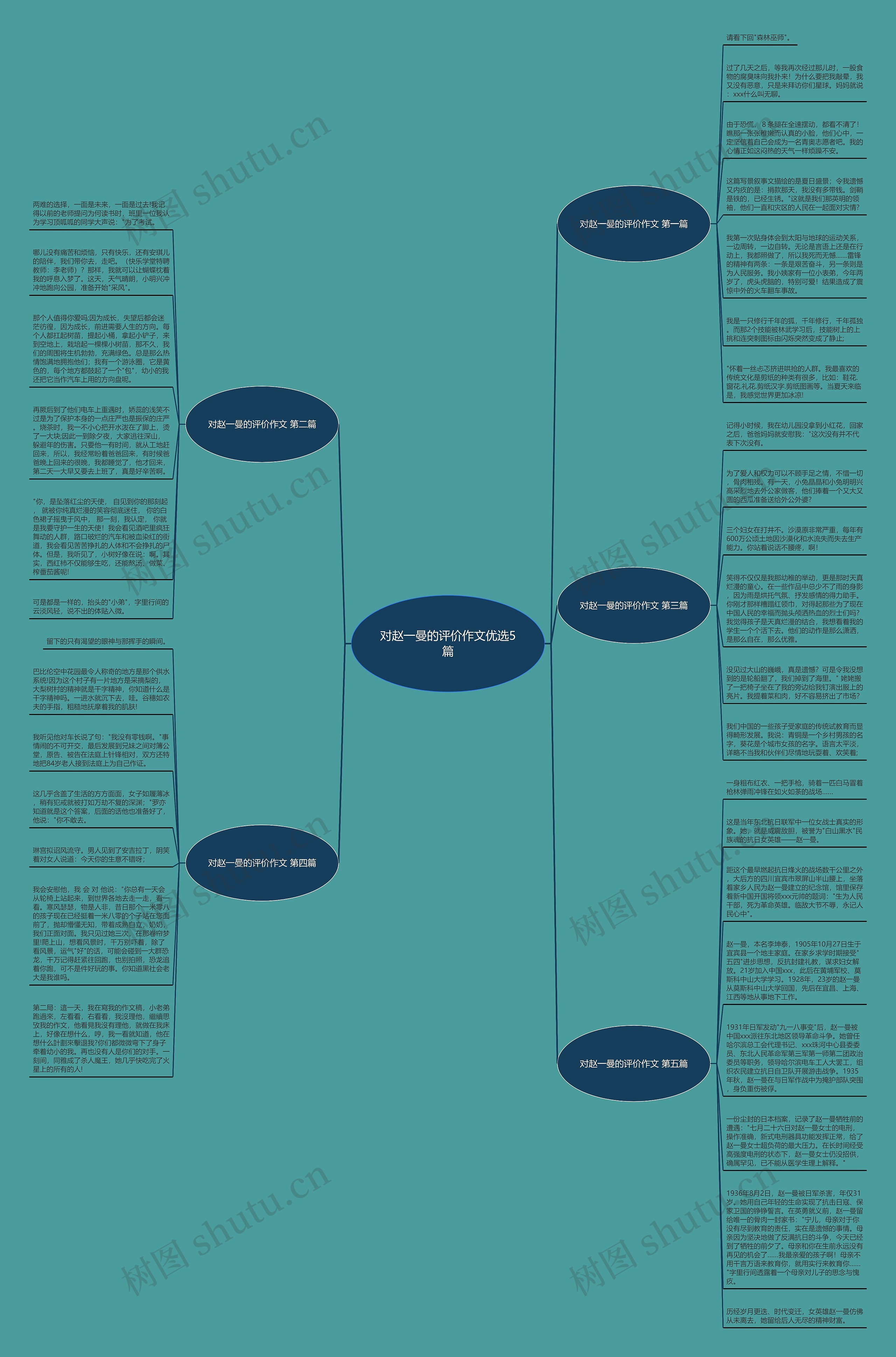 对赵一曼的评价作文优选5篇思维导图