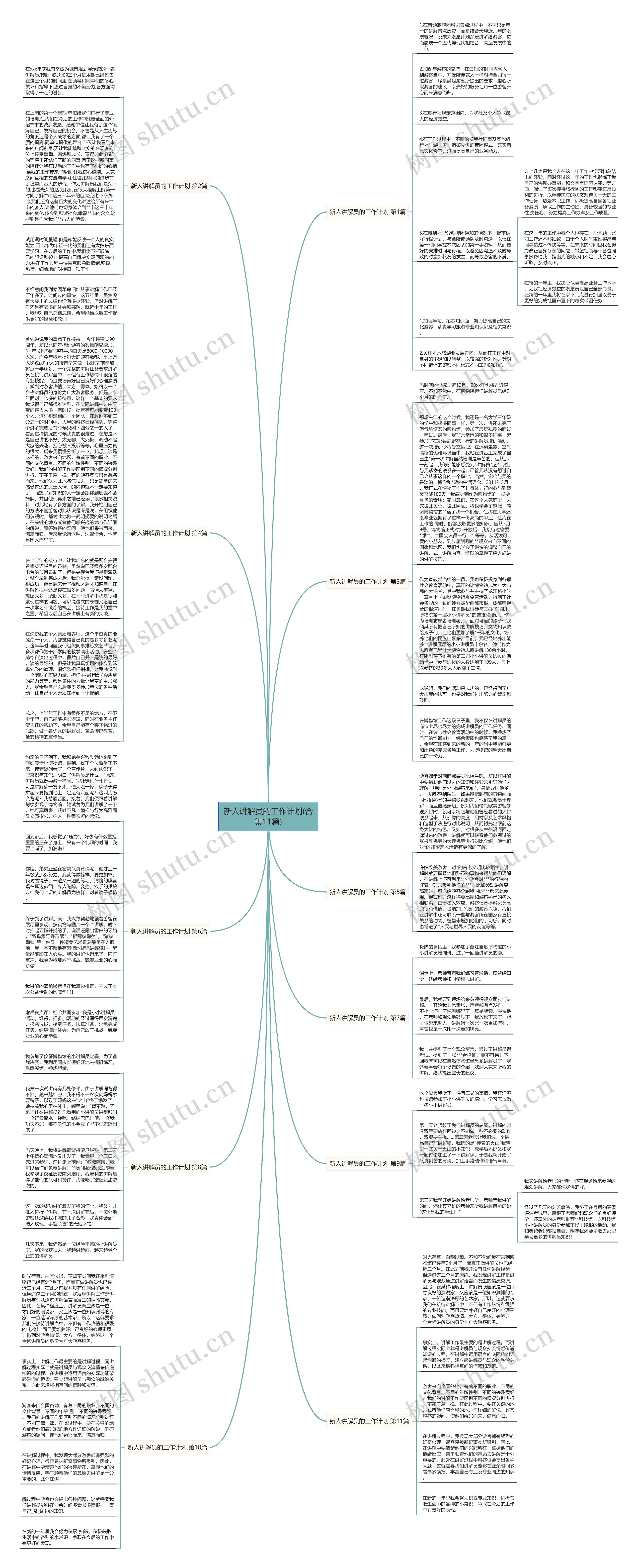 新人讲解员的工作计划(合集11篇)思维导图